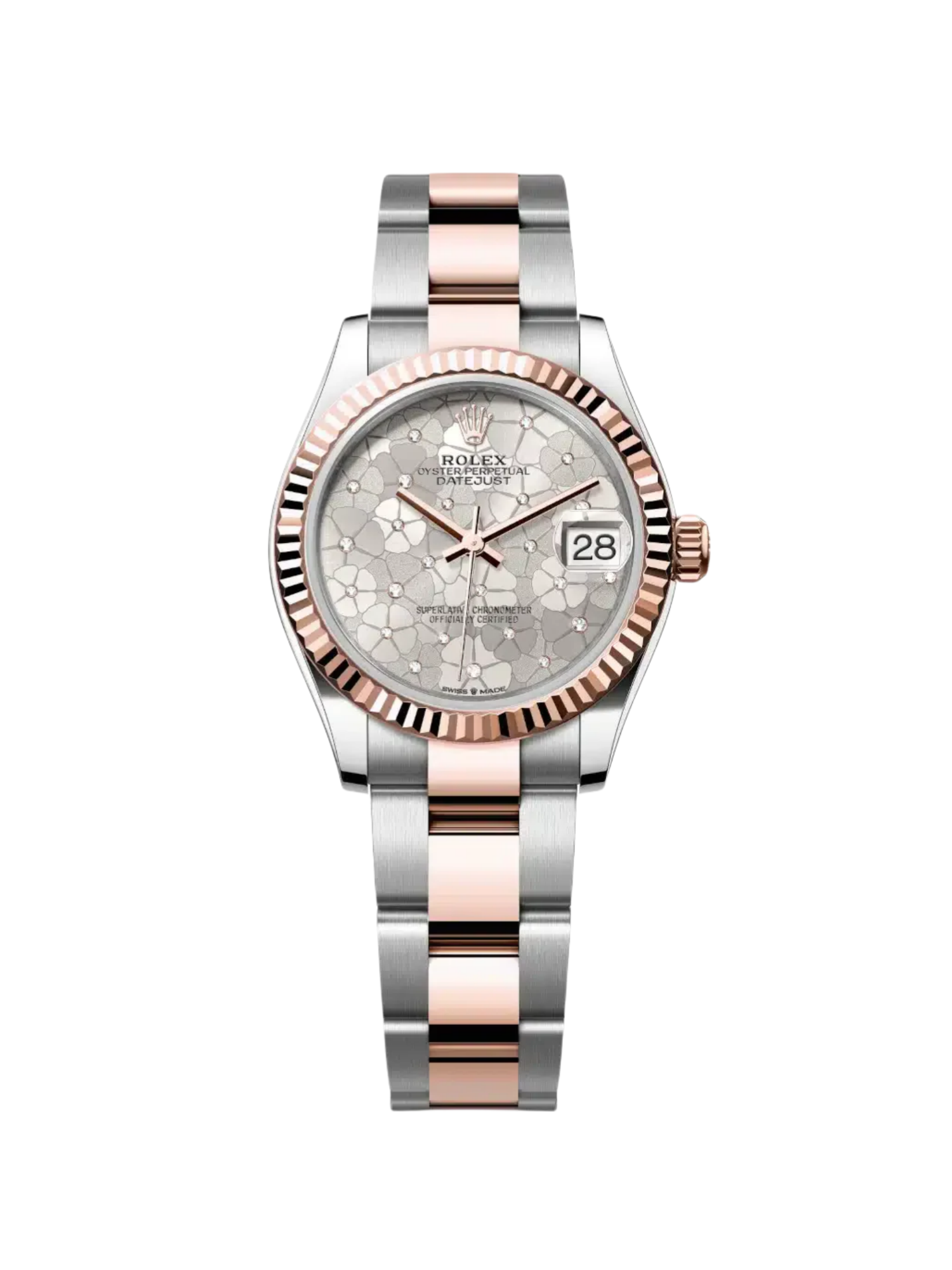 【Super Clone】RLX Datejust m278271-0031/0032 Silver Floral Motif 31mm Dial Oyster Bracelet Watch