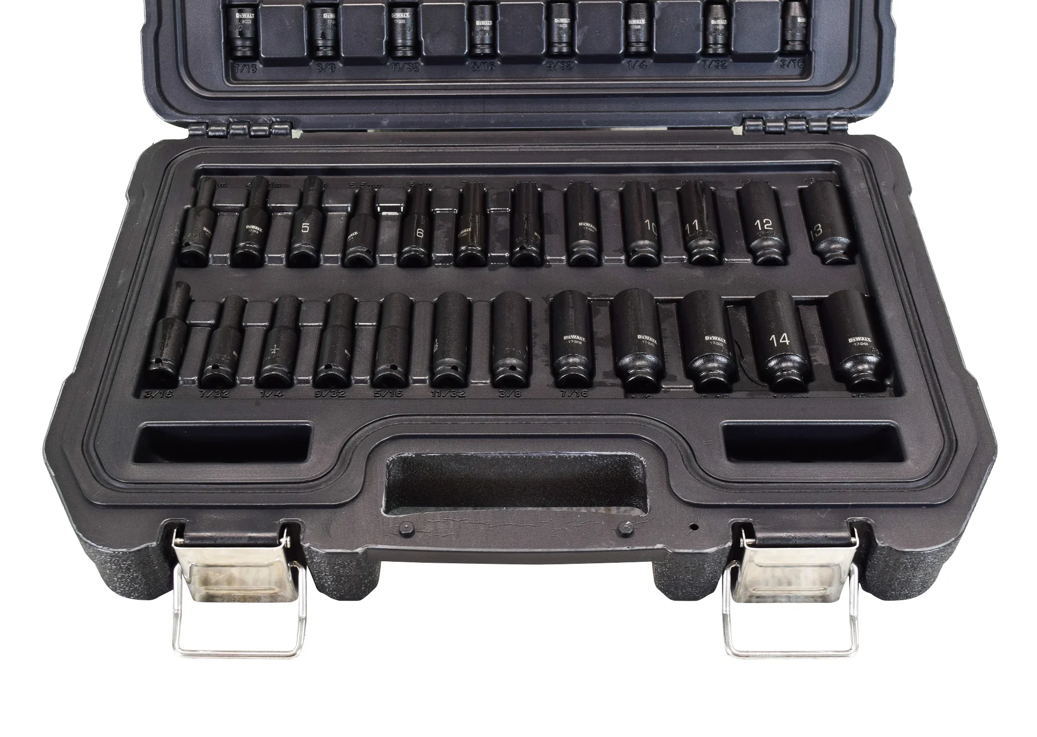 DEWALT DWMT19251, 1/4 Drive Metric and SAE Impact Socket Set, Black Oxide Finish, 48 Piece