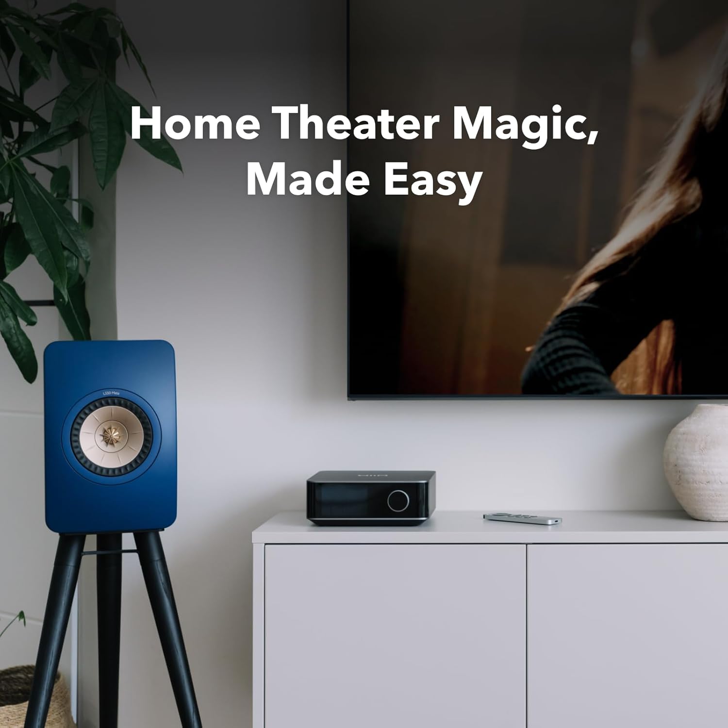WiiM Amp Ultra with Voice Remote 2 | 100W Streaming Amplifier with Premium ESS ES9039Q2M DAC & Dual TI TPA3255 Amps | Built-in RoomFit EQ & Touchscreen | HDMI ARC  Optical  RCA Inputs | Space Gray