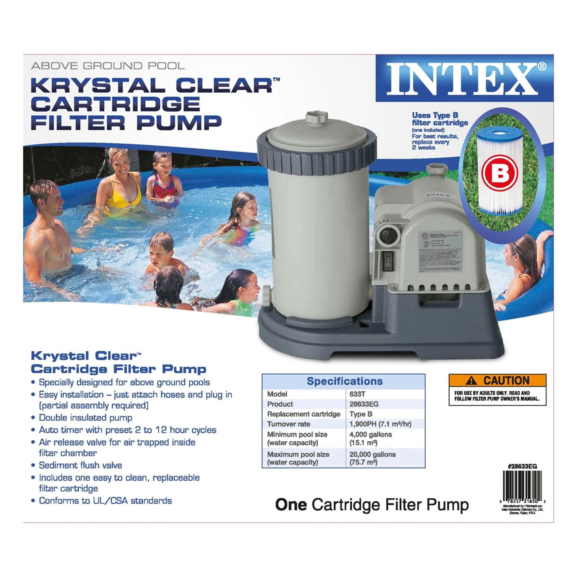 Krystal Clear 2500 GPH Swimming Pool Filter Cartridge Pump With Timer - Image 9
