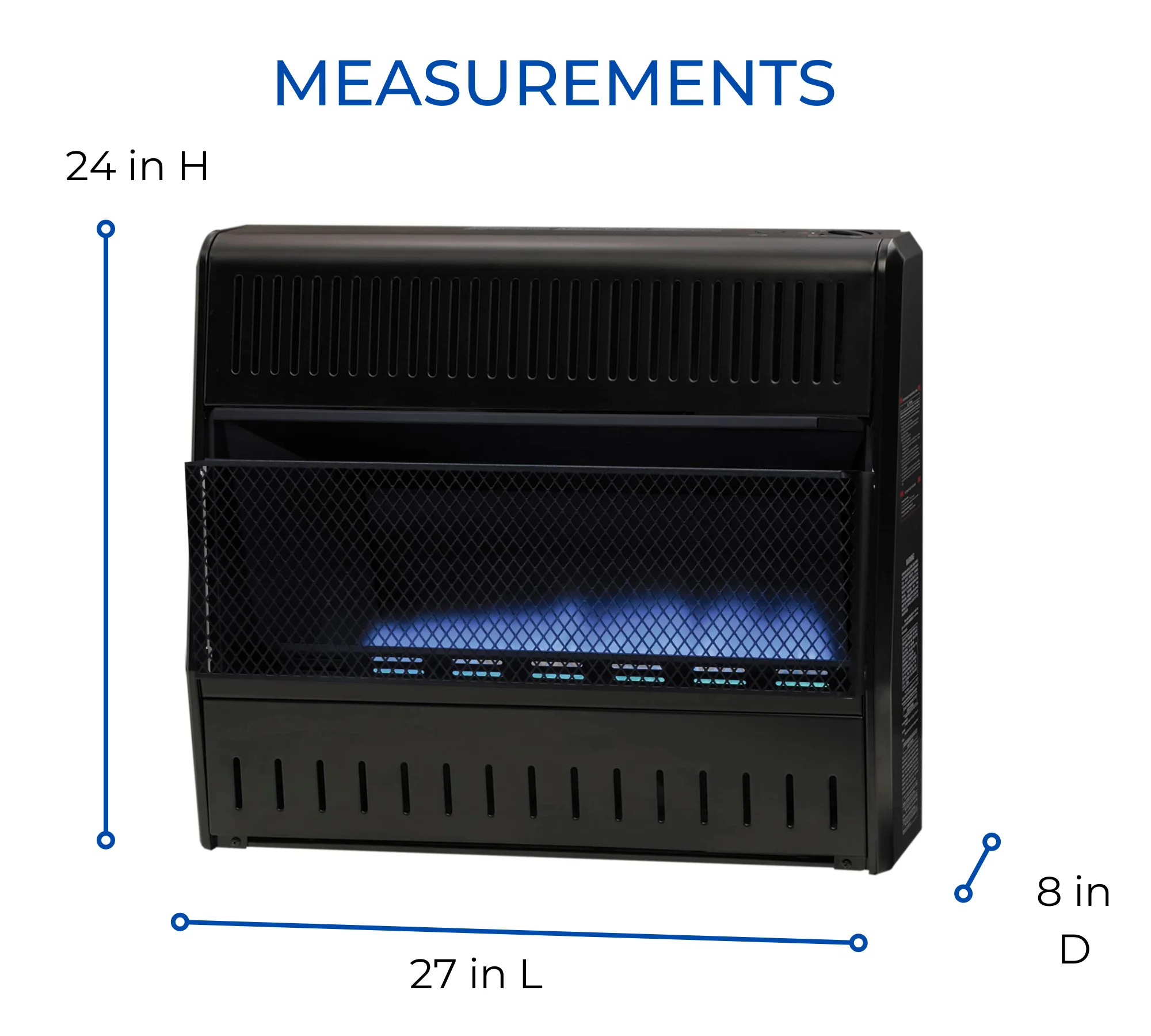 Dual Fuel Vent less Blue Flame Garage Heater 30,000 BTU, T-Stat Control Model# MNSD300TGA(Black) - Image 3