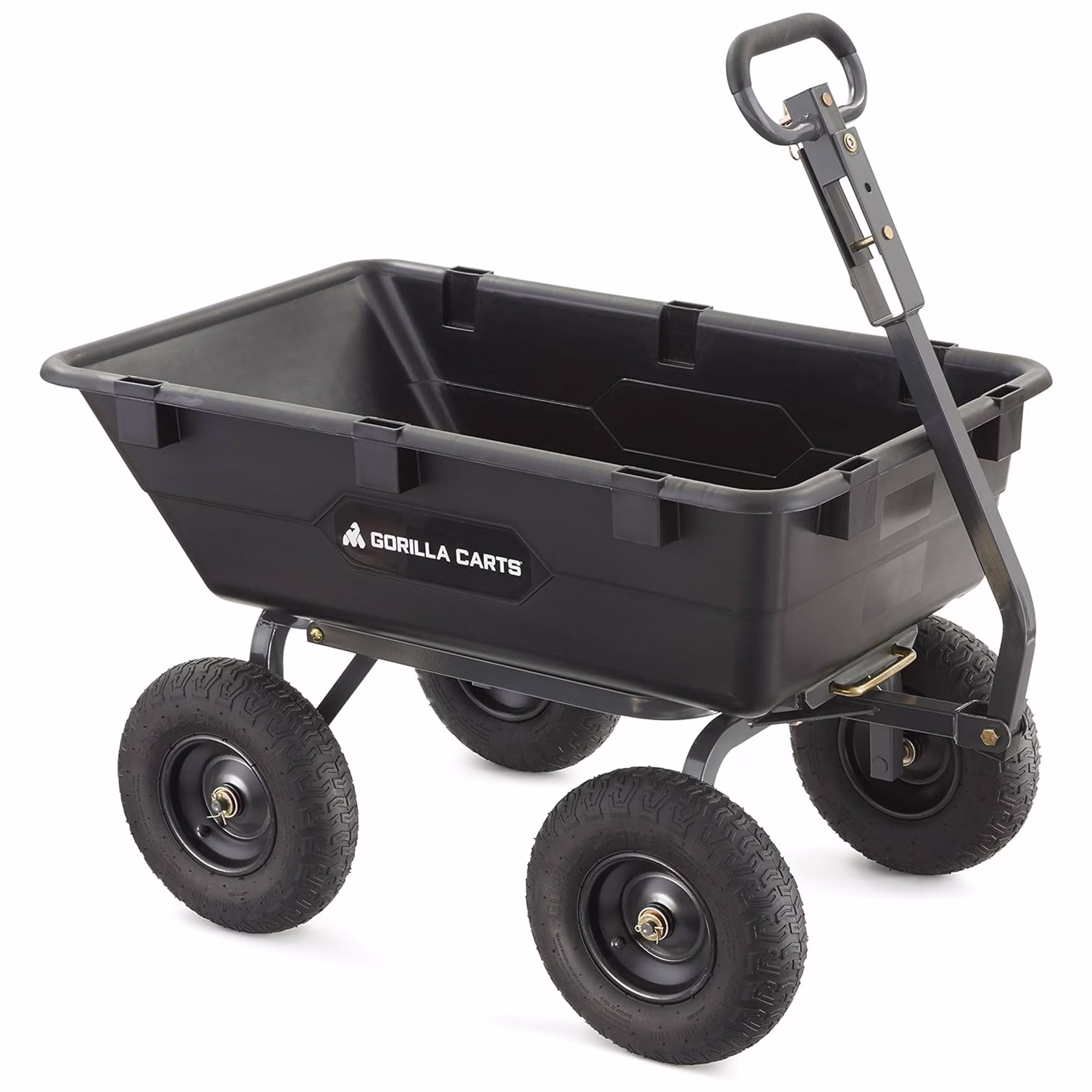 6 cu ft Heavy Duty Poly Dump Cart with Steel Frame, Black