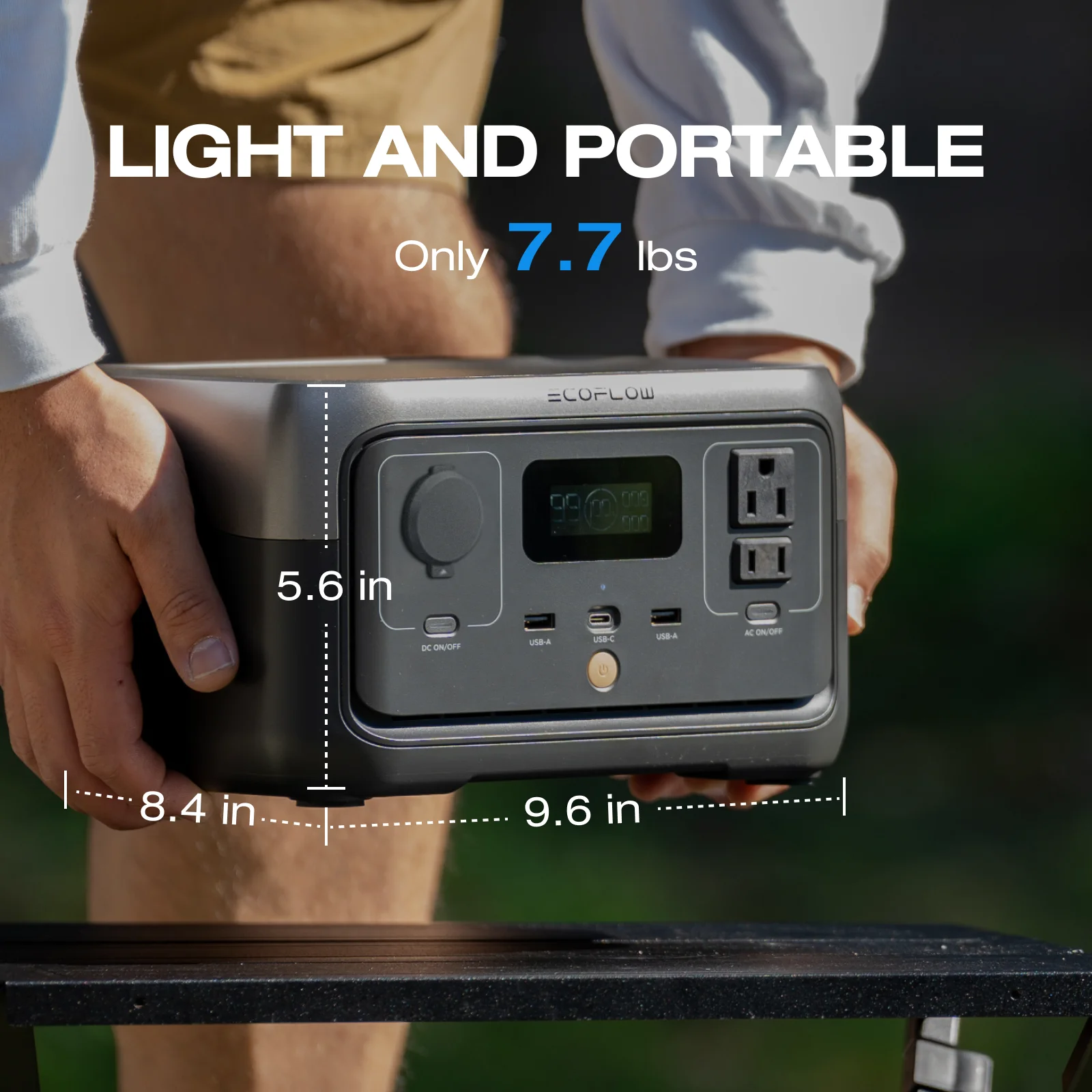 EF Portable Power Station RIVER 2 240,243wh LiFePO4 Battery/1 Hour Fast Charging, 600W Output Solar Generator (Solar Panel Optional) for Outdoor Camping,Home Use,RV,Walmart Exclusive - Image 8
