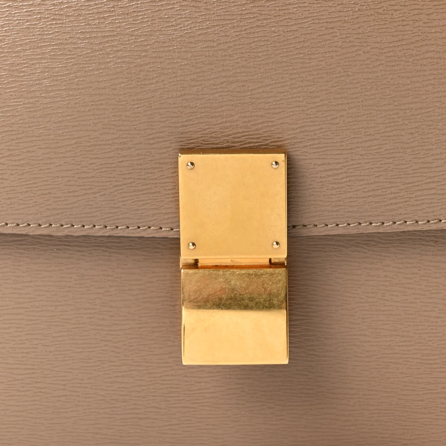 Liege Calfskin Medium Classic Box Flap Bag Taupe