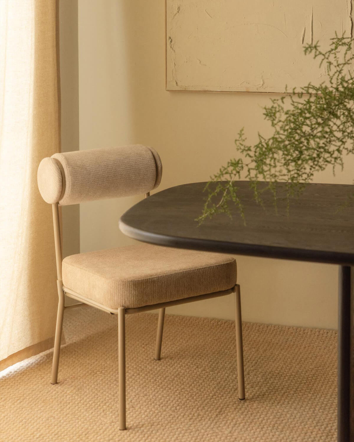 Elin Soft - Pack 4 Sillas de Comedor de Tela y Metal Elin Soft