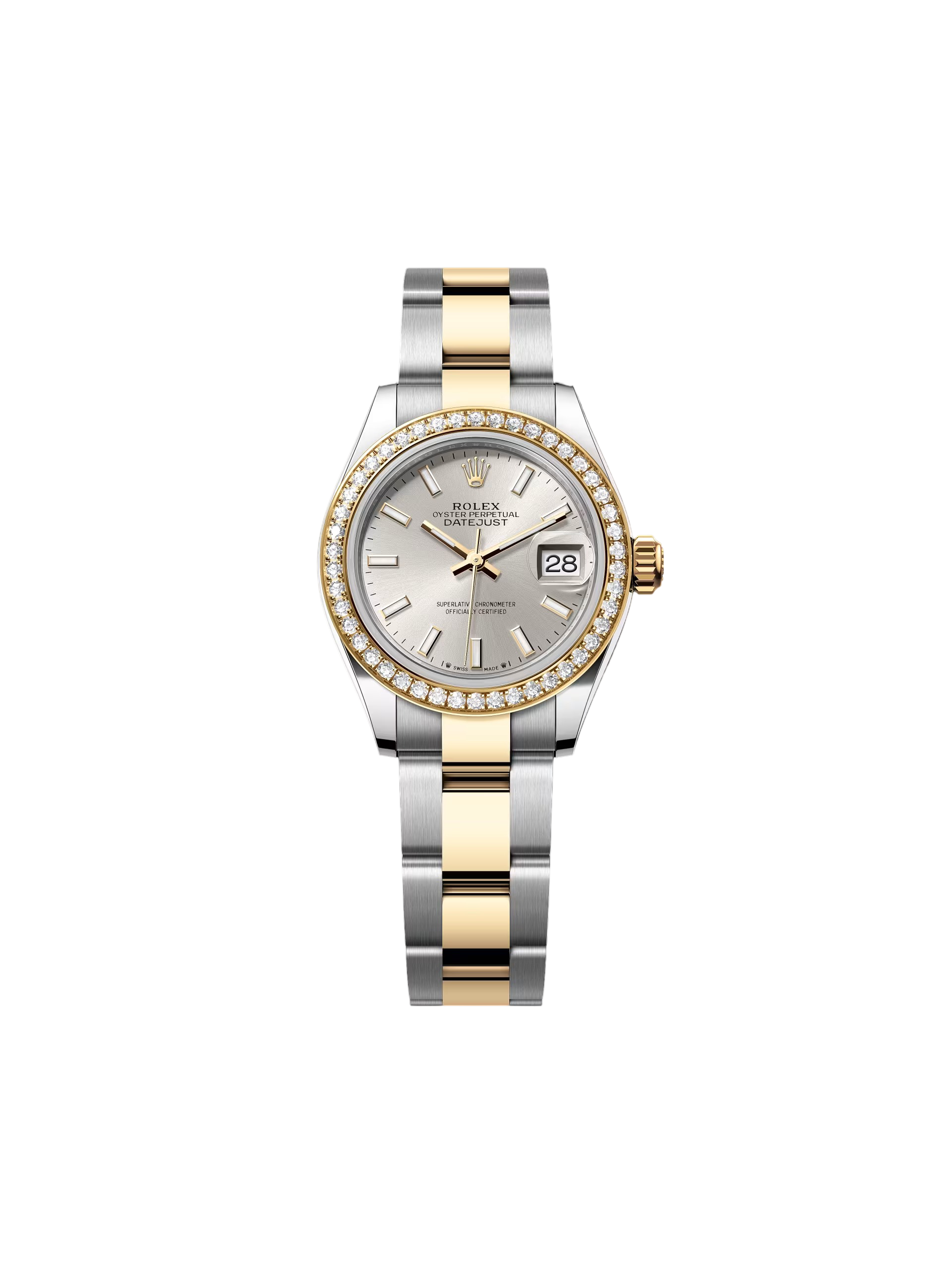 【Super Clone】RLX Lady-Datejust 28mm 279383RBR Silver Dial Yellow Rolesor Oyster Bracelet