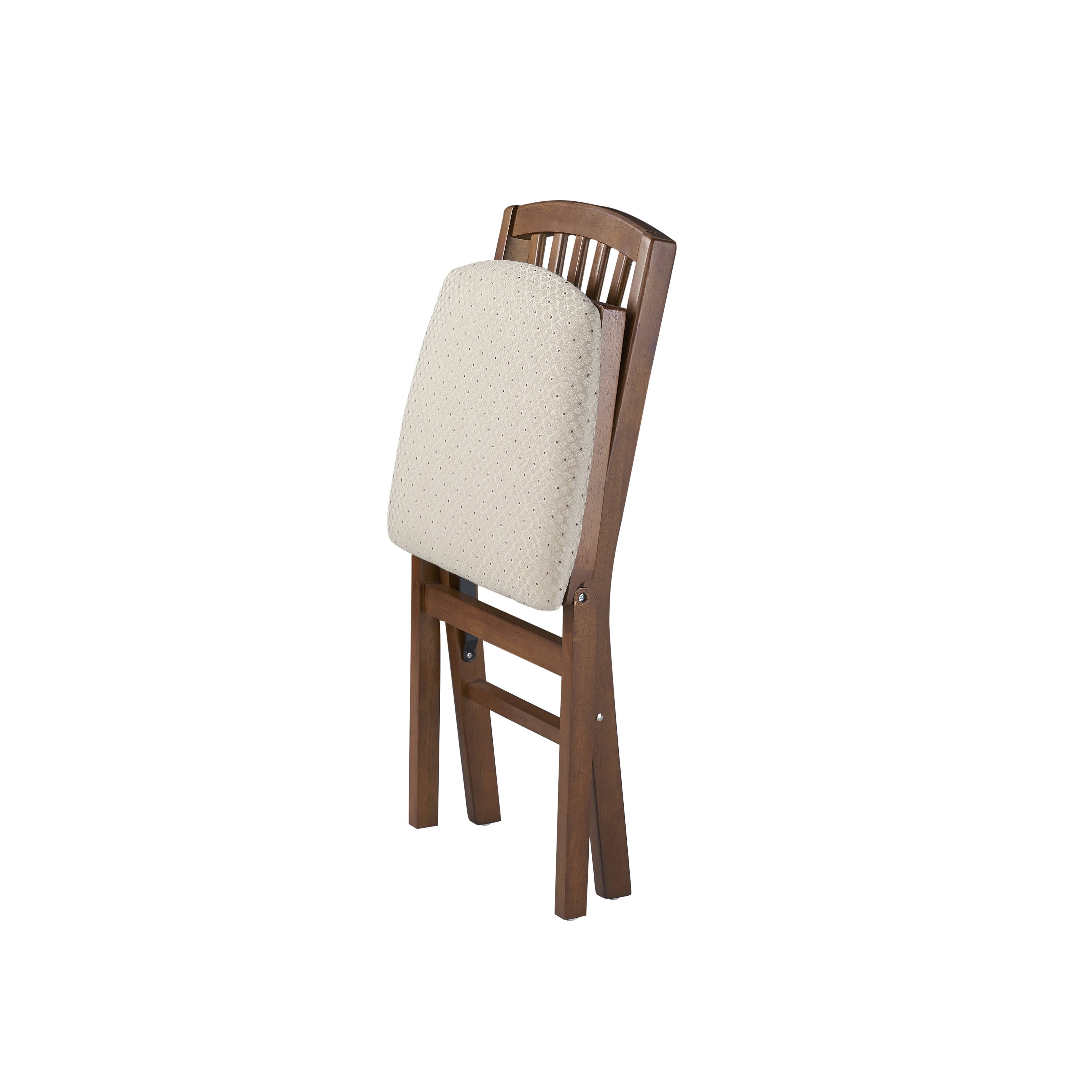 Mission Fusion Folding Chair (Set of 2)- Blush Fabric and Fruitwood(Fruitwood) - Image 2
