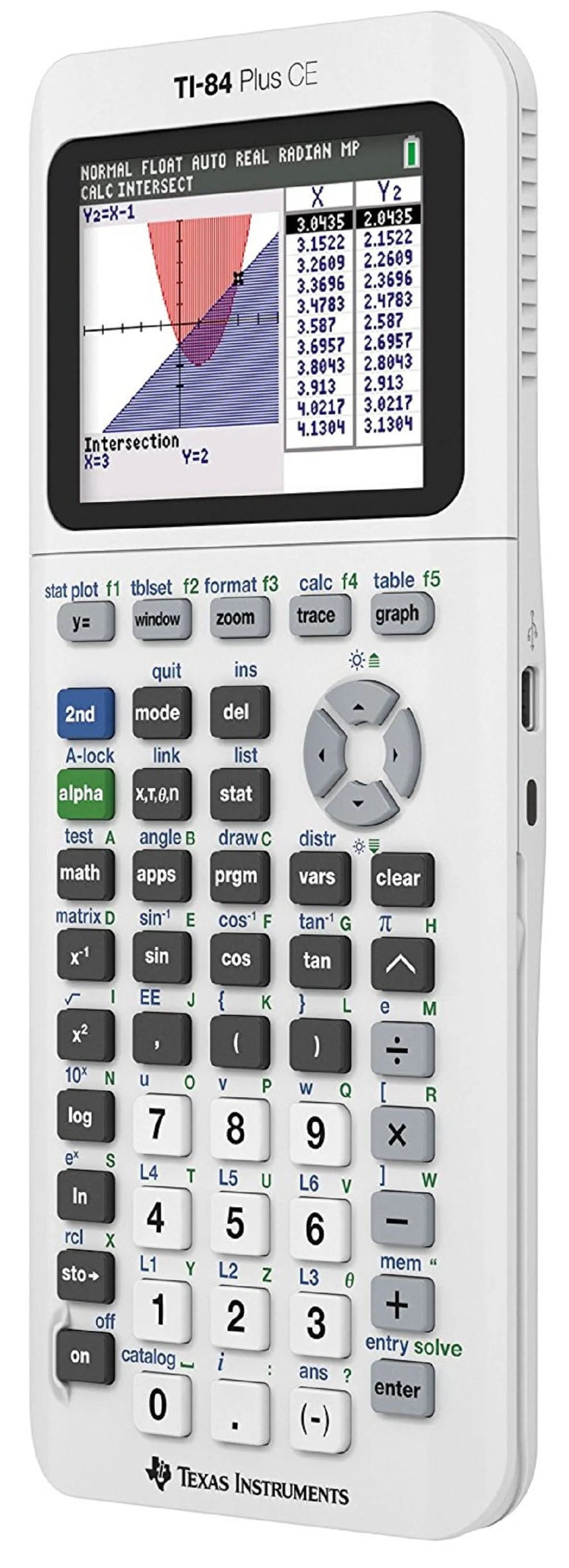 Texas Instruments TI - 84 Plus CE Graphing Calculator, White