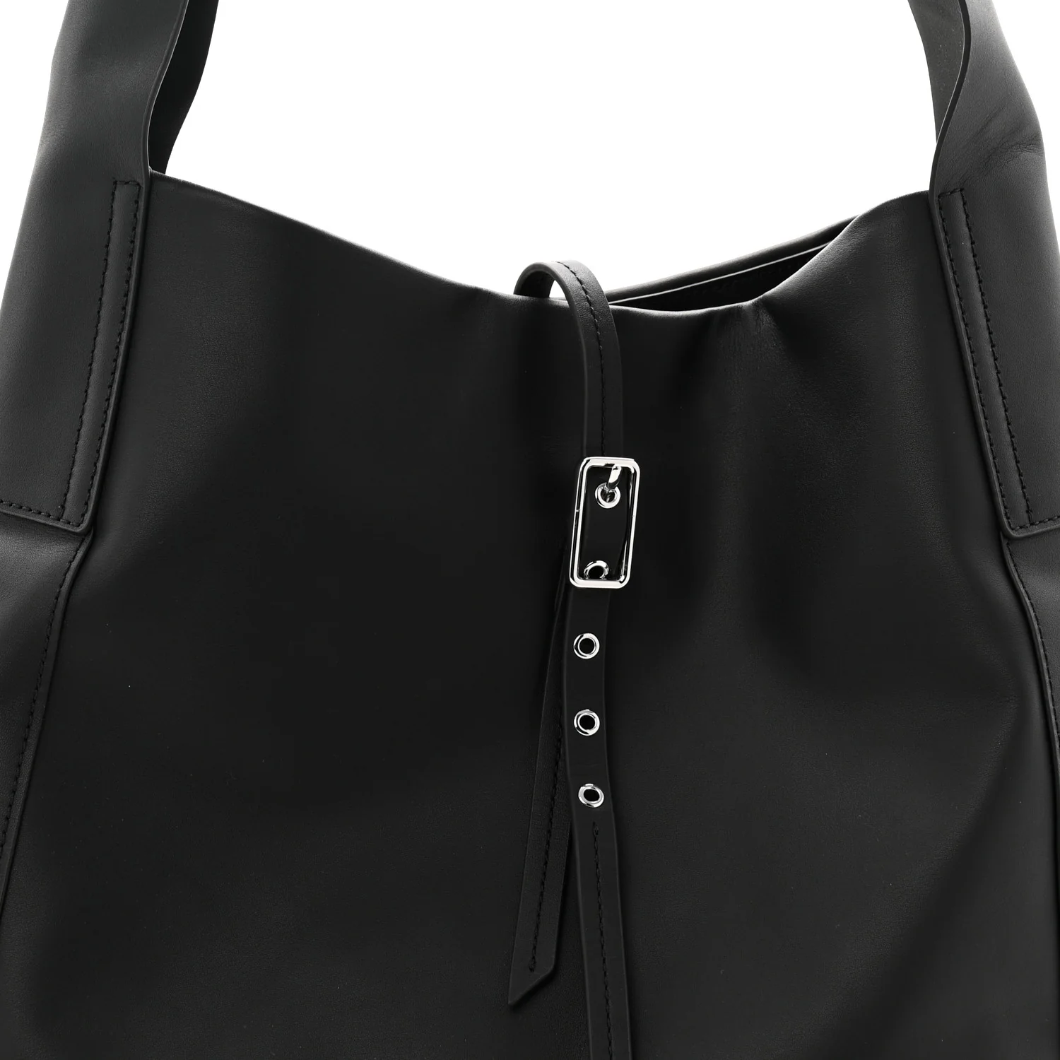Calfskin Go Large Shoulder Bag Black