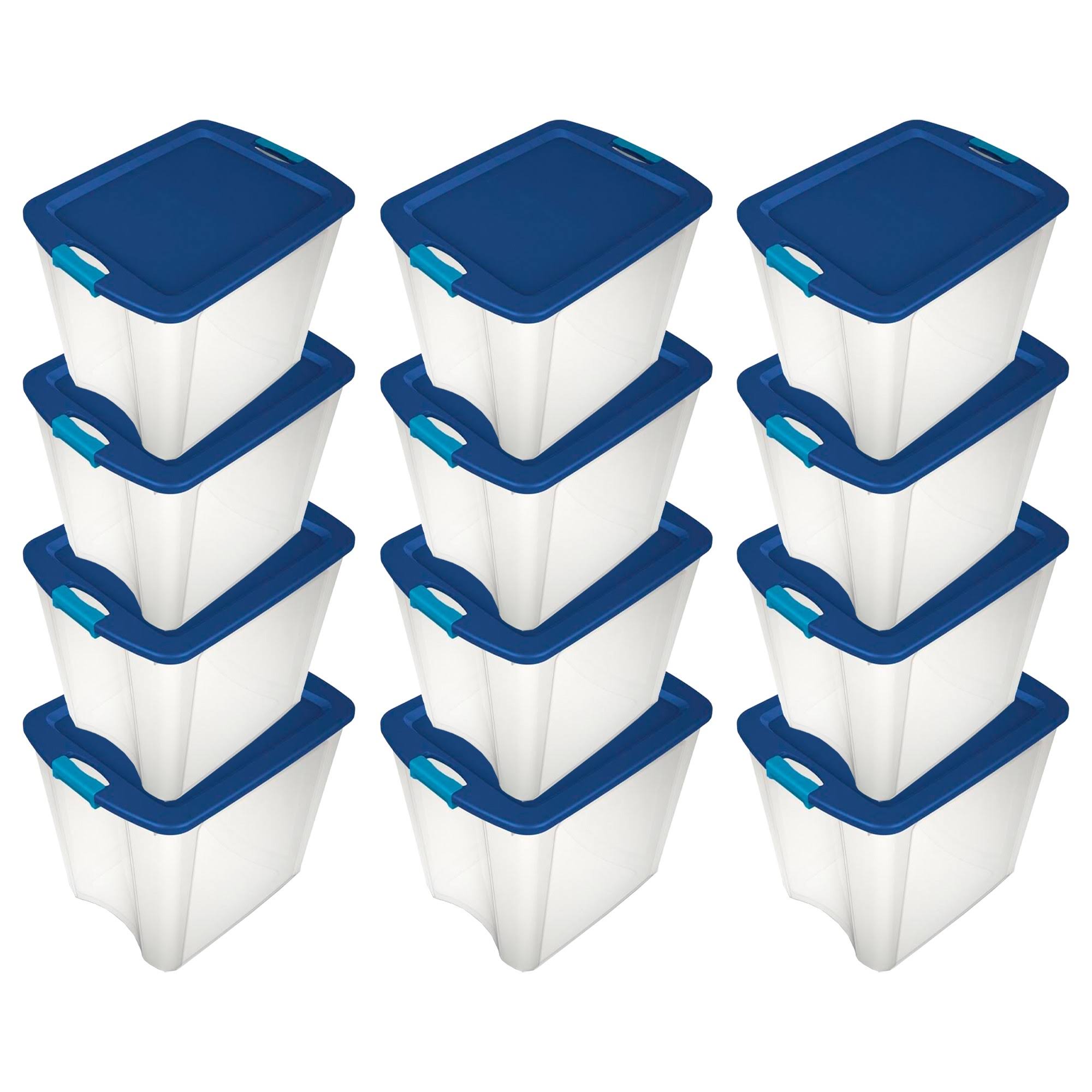 Sterilite 14489604 26 Gallon Latch & Carry Storage Tote Box Container (12 Pack)