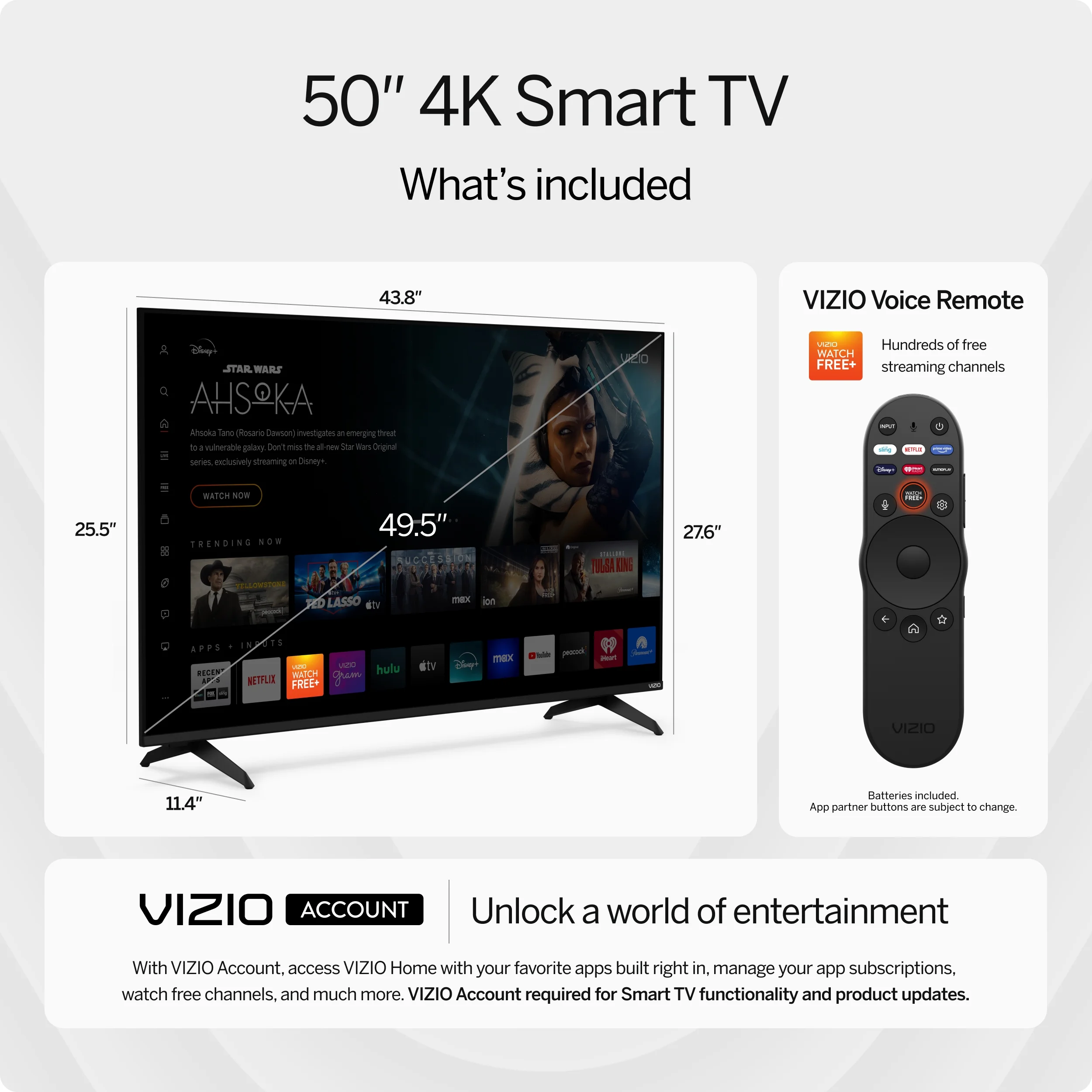 50" Class 4K UHD LED HDR Smart TV (V4K50M-08) - Image 3