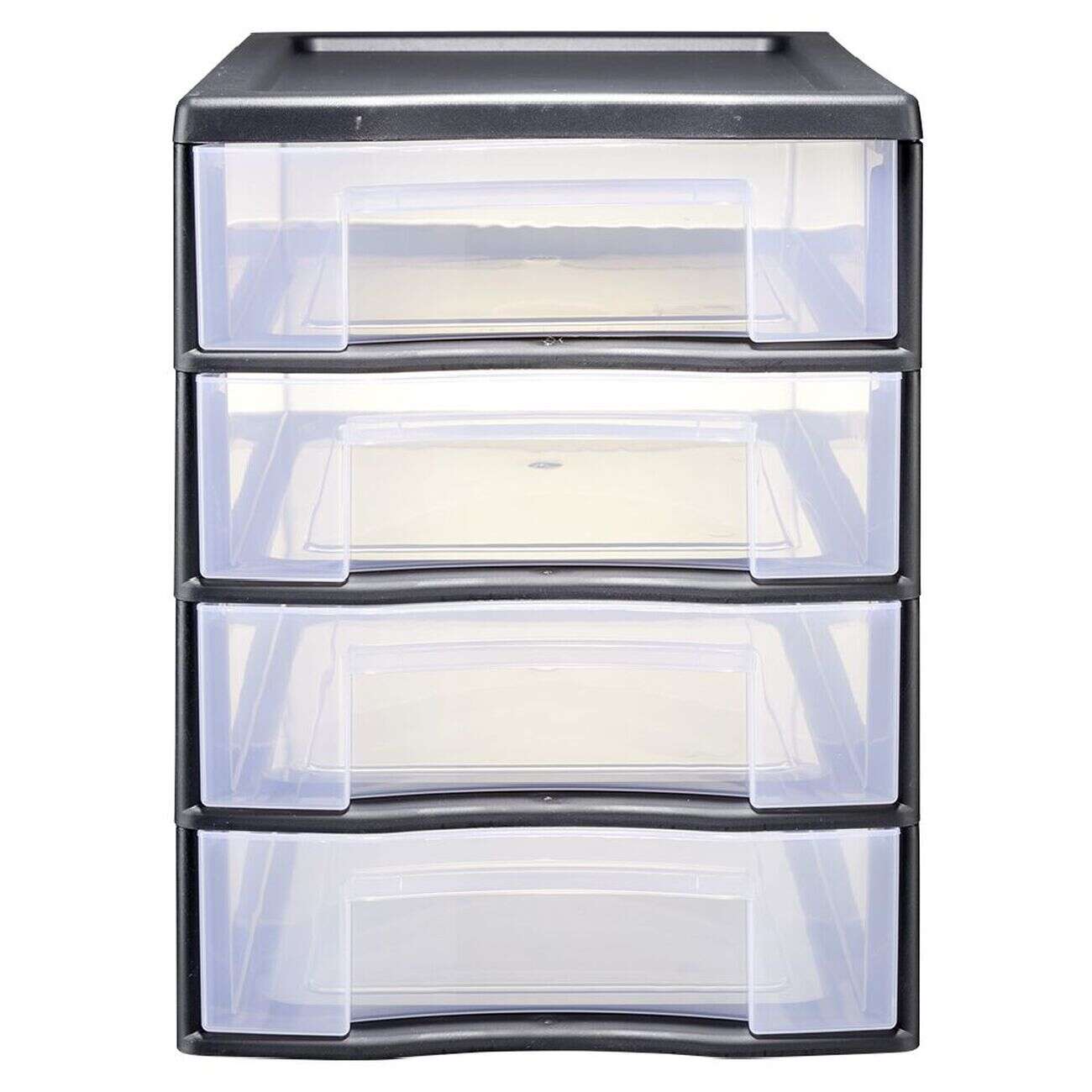 Tour de rangement 4 tiroirs format A4 noir