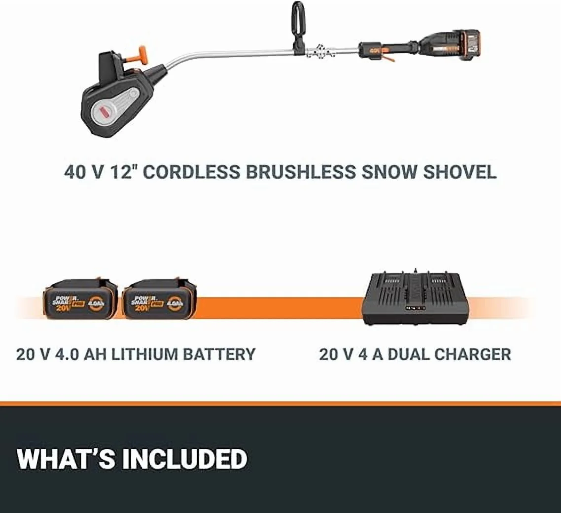 Nitro 40V 12'' Cordless Snow Thrower, Electric Snow Shovel, (2 X 4.0 Ah Battery Charger Included) - Image 6