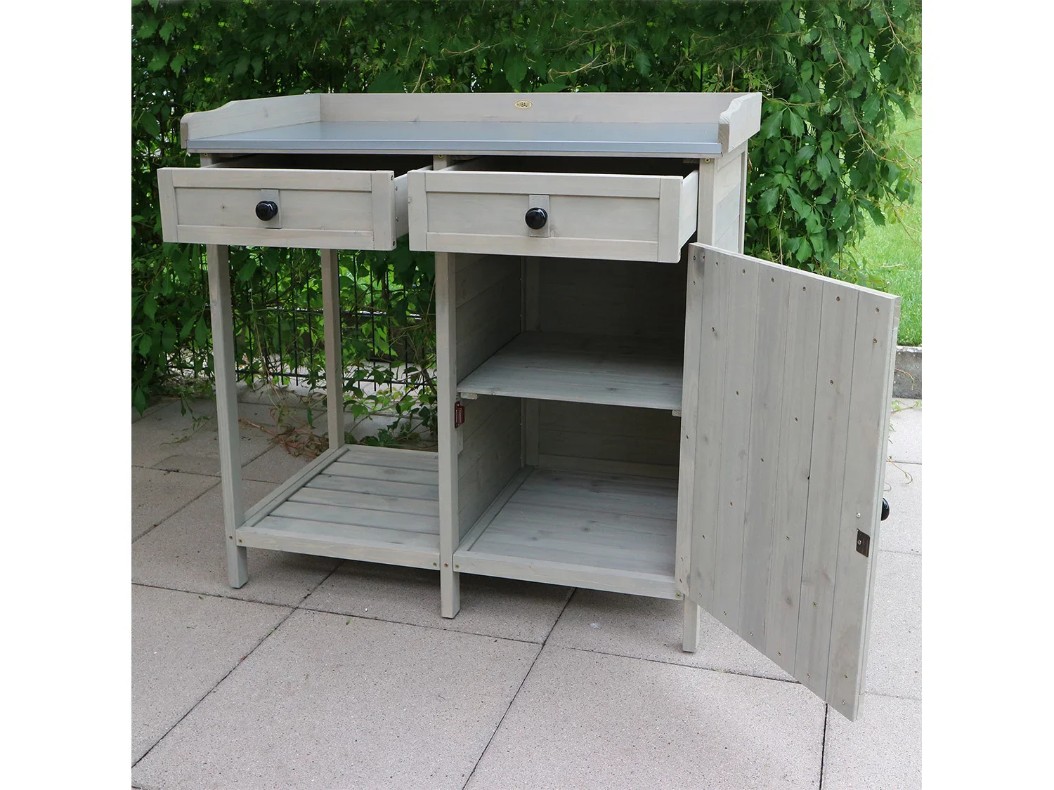 HABAU Table de jardin avec armoire infrieure, 98 x 48 x 95 cm