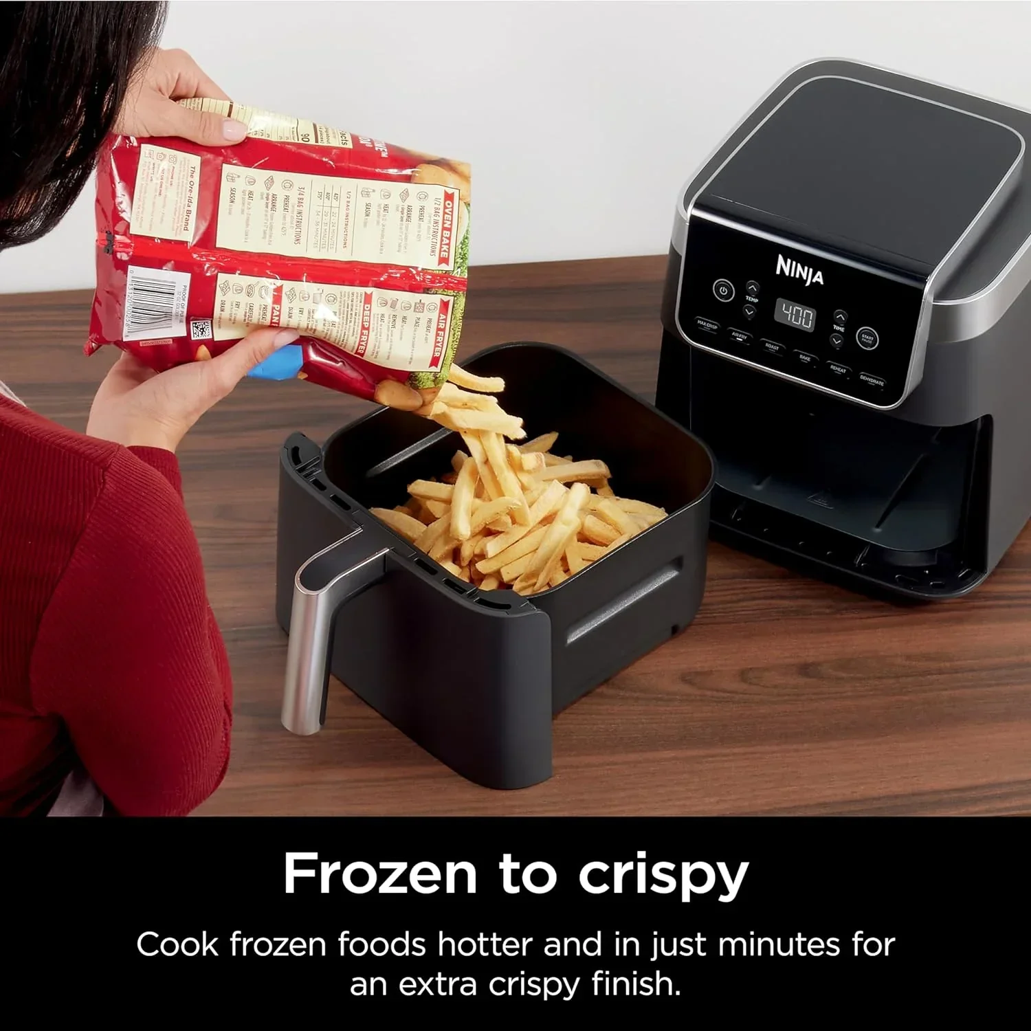 Friteuse à air Ninja Air Fryer Pro 5 pintes 4 en 1 qui permet de frire, cuire, réchauffer et déshydrater