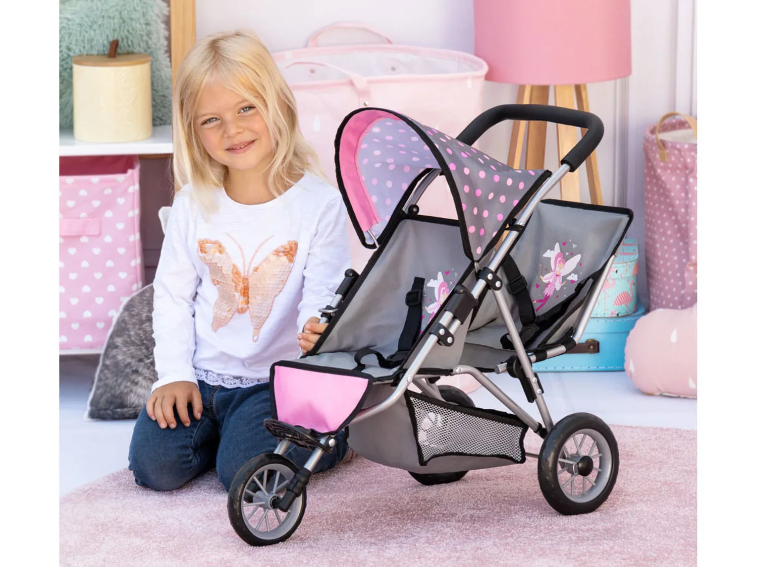 Bayer Design Poussette double pour poupes