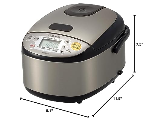 Cuiseur à riz et chauffe-riz Zojirushi, 3 tasses, inox noir