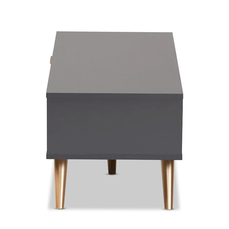 Modern Dark Grey and Gold Coffee Table