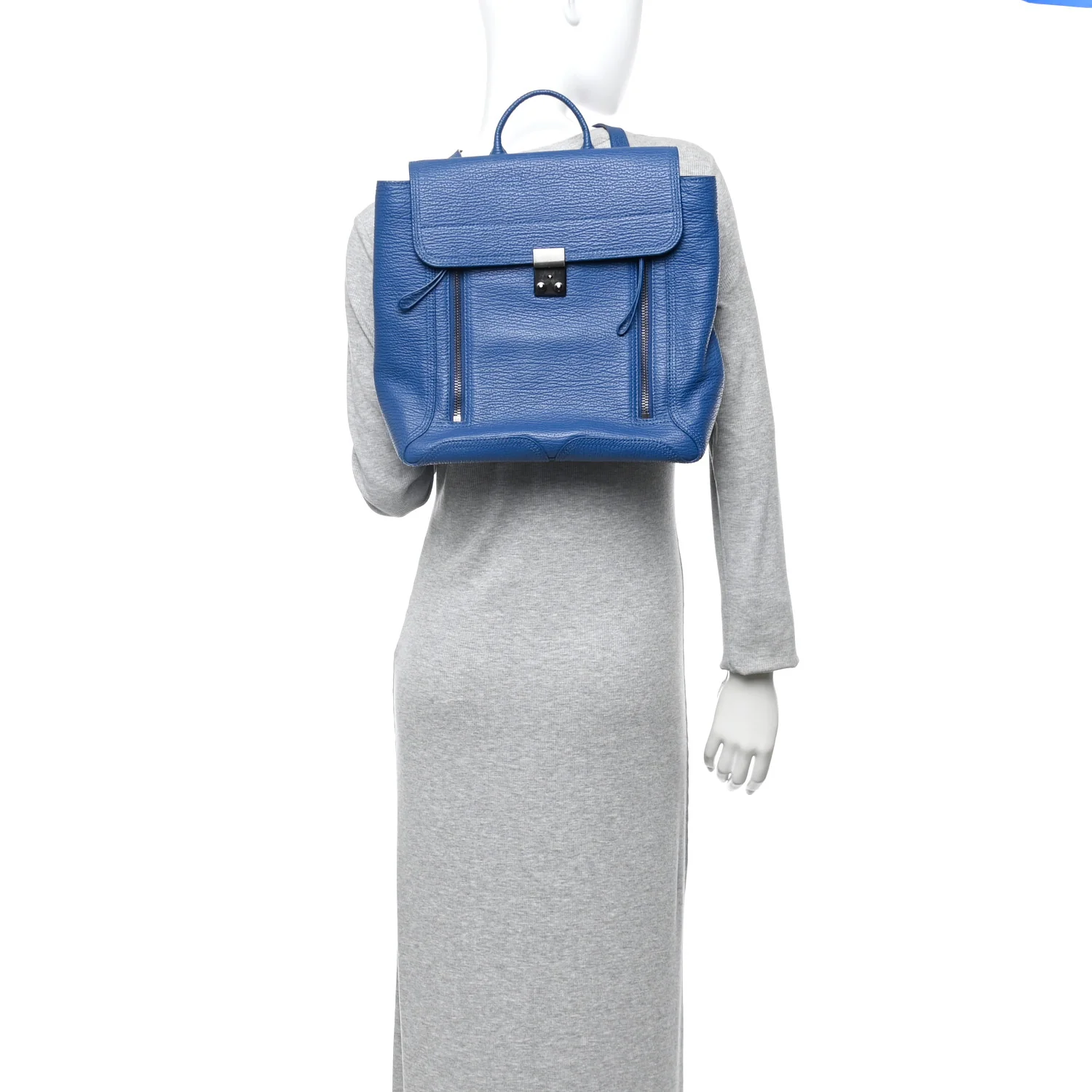 Textured Calfskin Pashli Backpack Cobalt