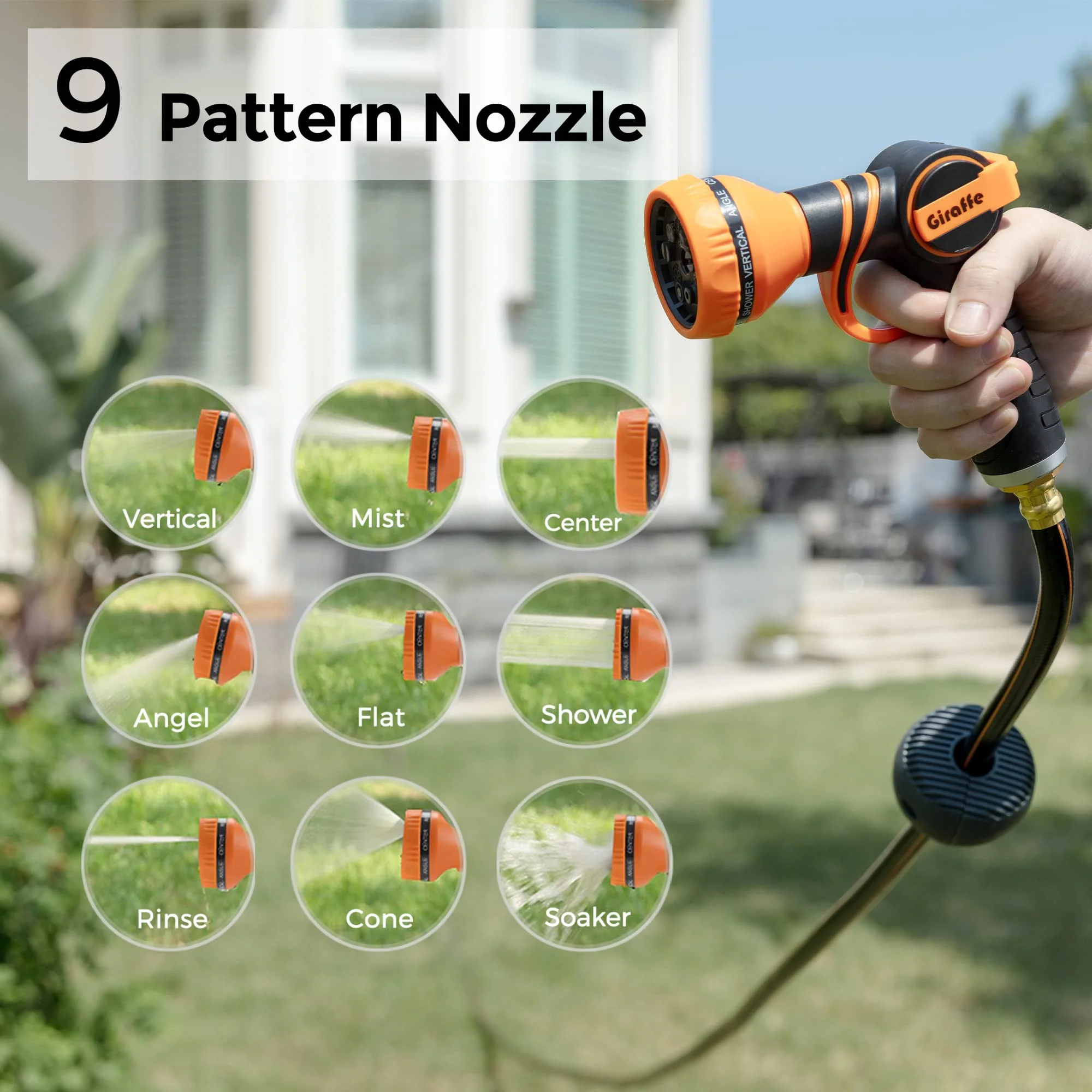 Giraffe Tools Retractable Garden Hose Reel 5/8 x 115+5 ft