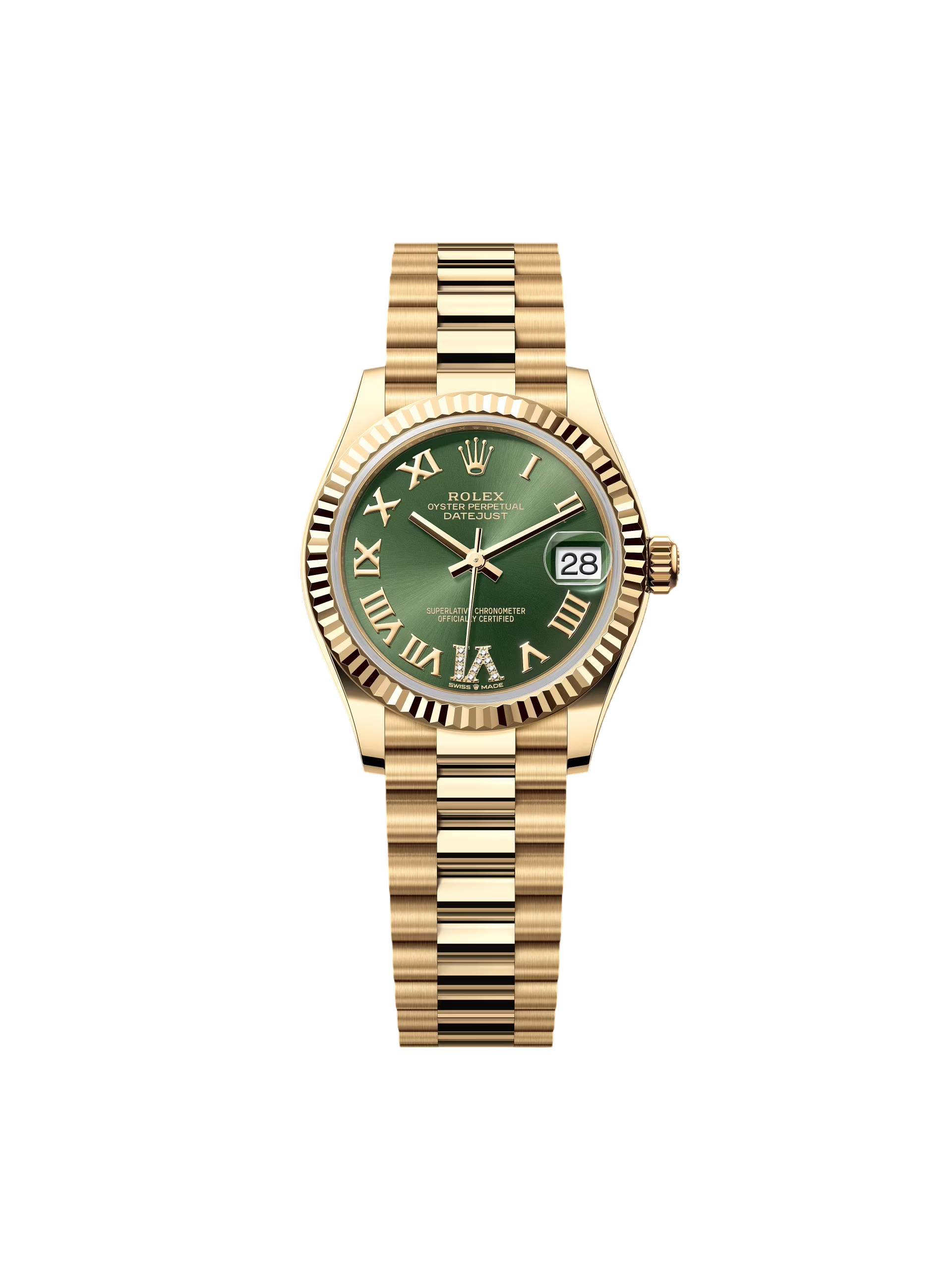 【Super Clone】RLX Datejust m278278-0030 Olive Green 31mm Dial President Bracelet Watch