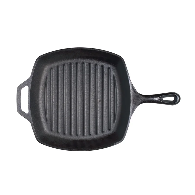 Cast Iron 10.5 Seasoned Square Grill Pan