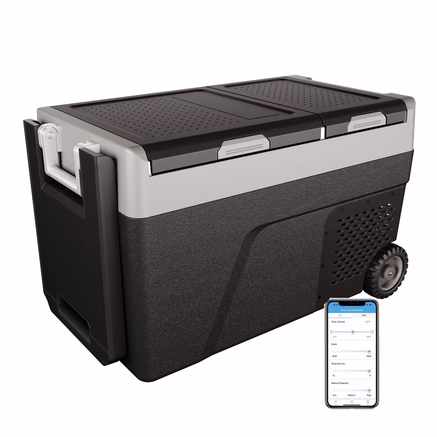12 Volt Refrigerator, Electric Cooler, Portable Freezer, 12V Fridge -4�H~68�H, 12V Cooler with Wheels 2 Baskets for Travel, Truck, Boat, Camping(48L) - Image 3
