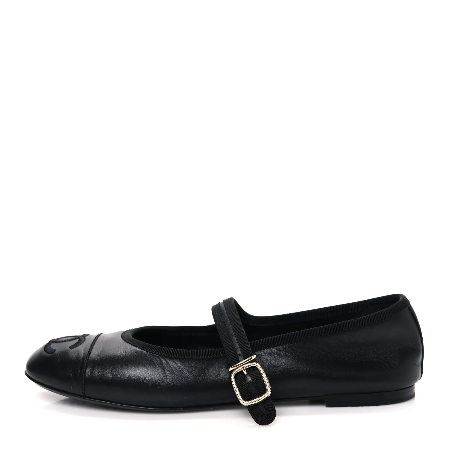 Lambskin Mary Jane Flats 40 Black