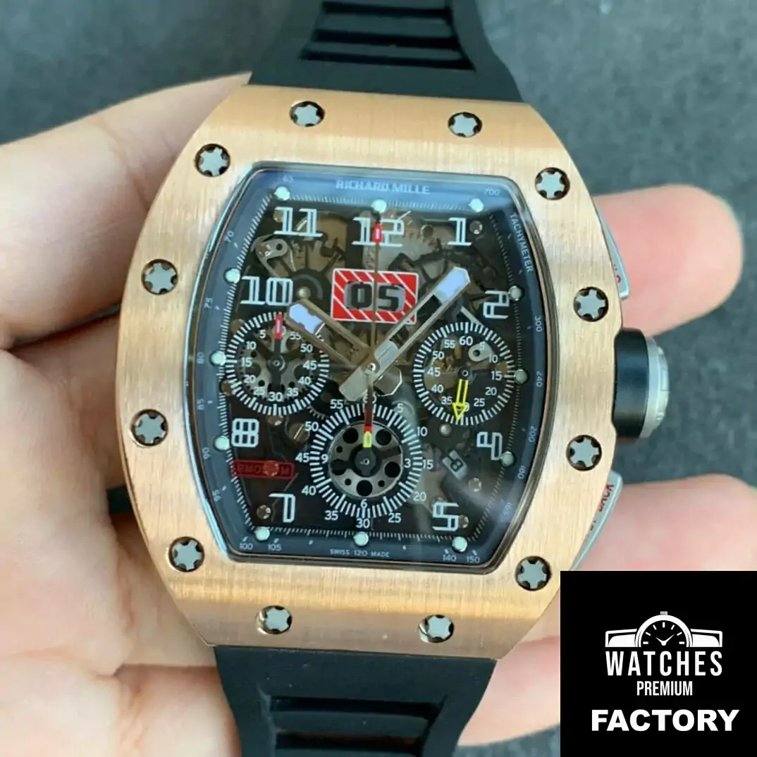Richard Mille RM11 KV Factory Black Rubber Strap