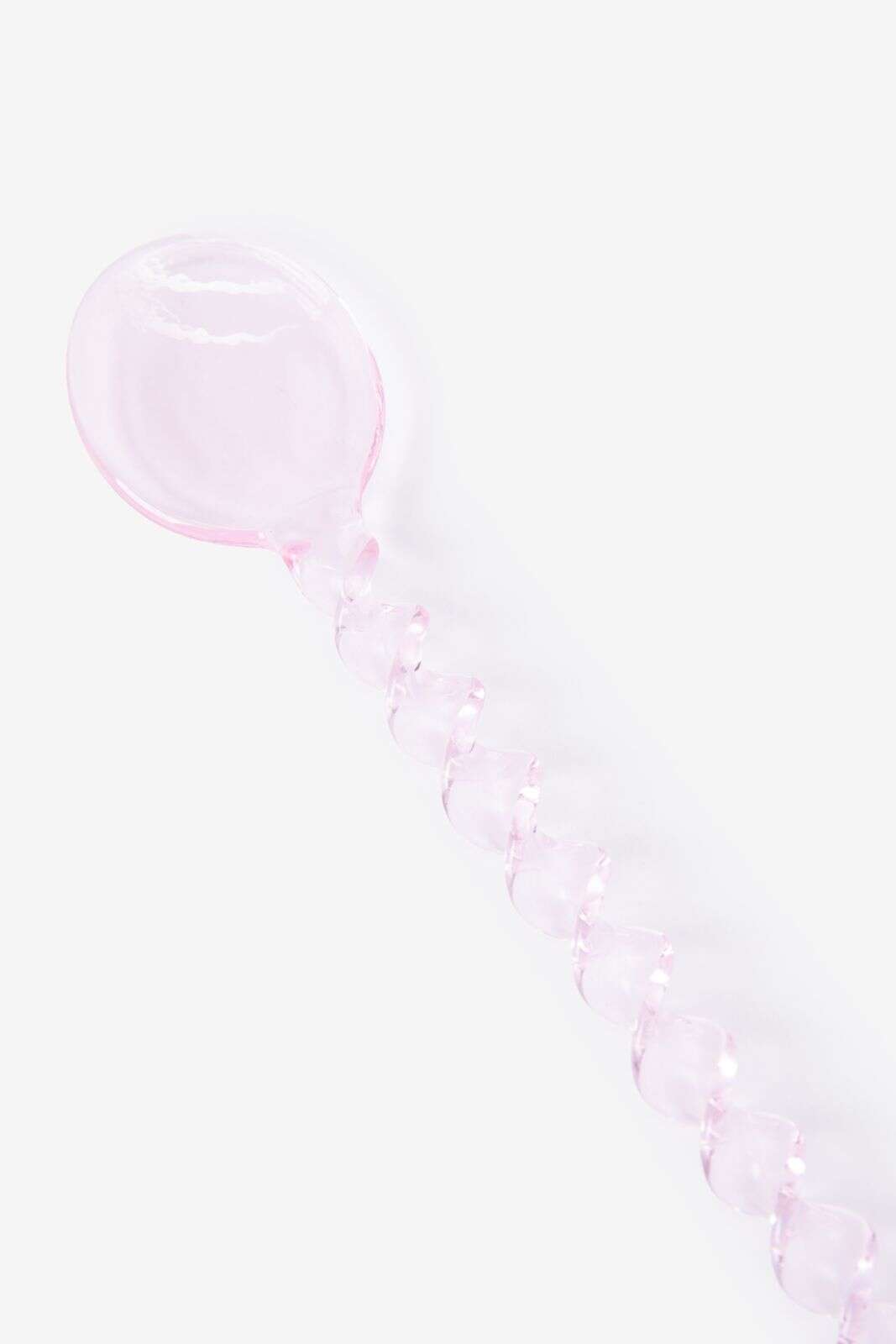 Lichtroze glazen lepeltje twisted