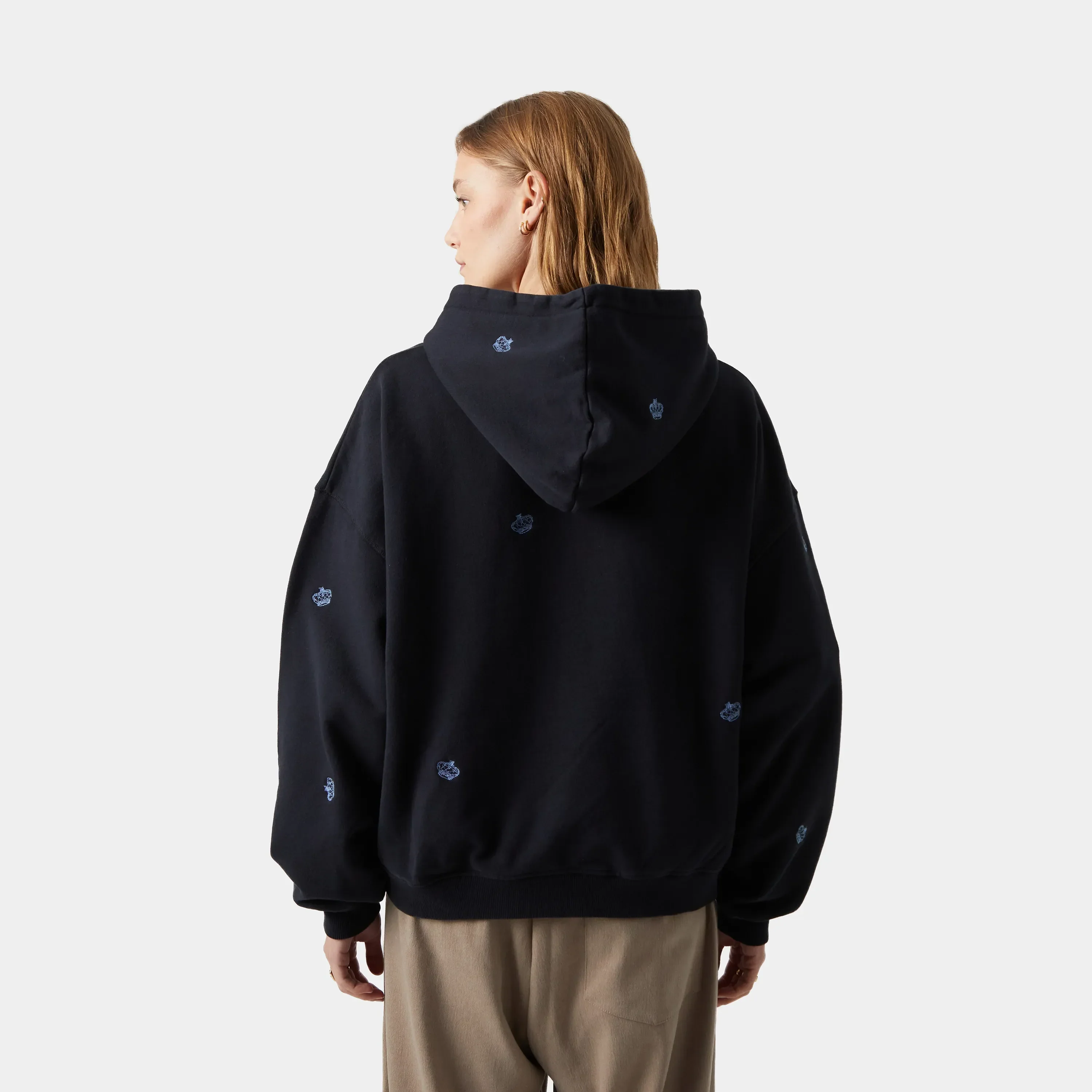 Crown Navy Oversized Hoodie
