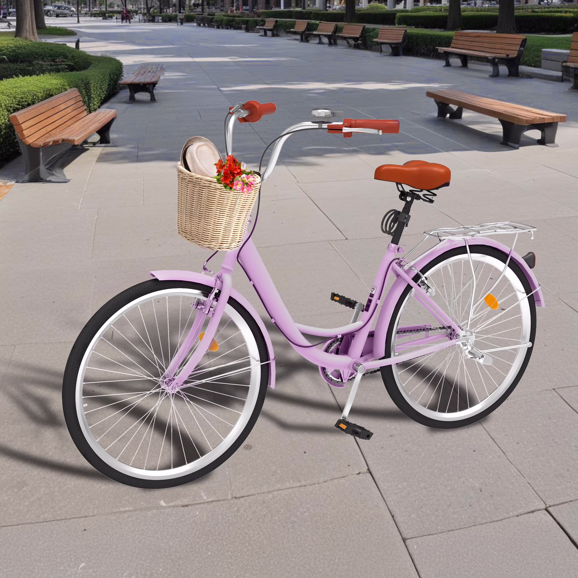 26" 1-Speed Beach Cruiser Bike for Women �C Sleek, Stylish, and Comfortable in Light Blue(26/Light Blue) - Image 6