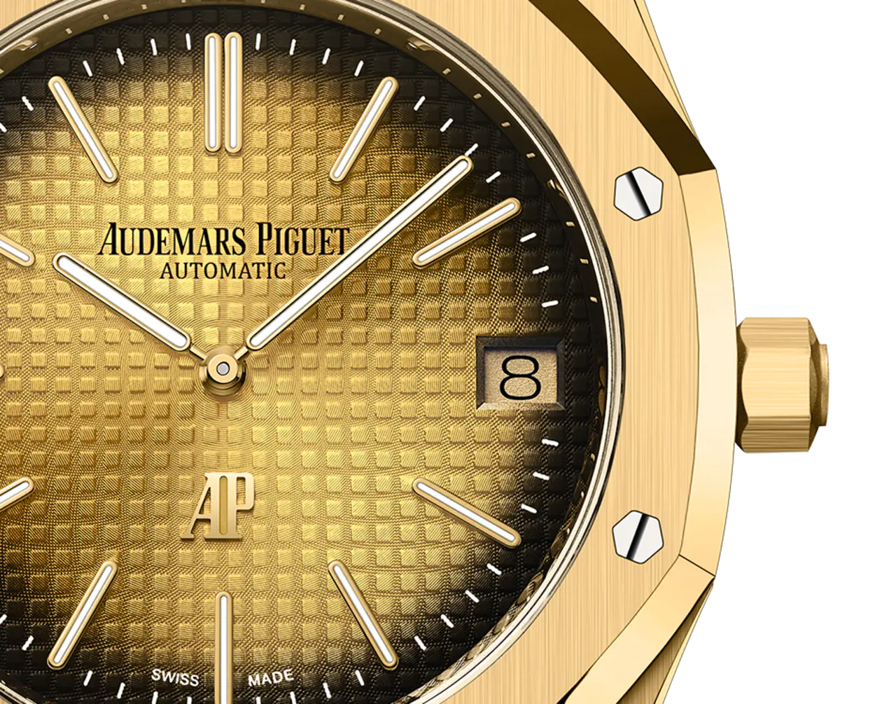【Super Clone】Audemars Piguet ROYAL OAK JUMBO Smoked Yellow Gold-Toned Dial 39mm 16202BA.OO.1240BA.02