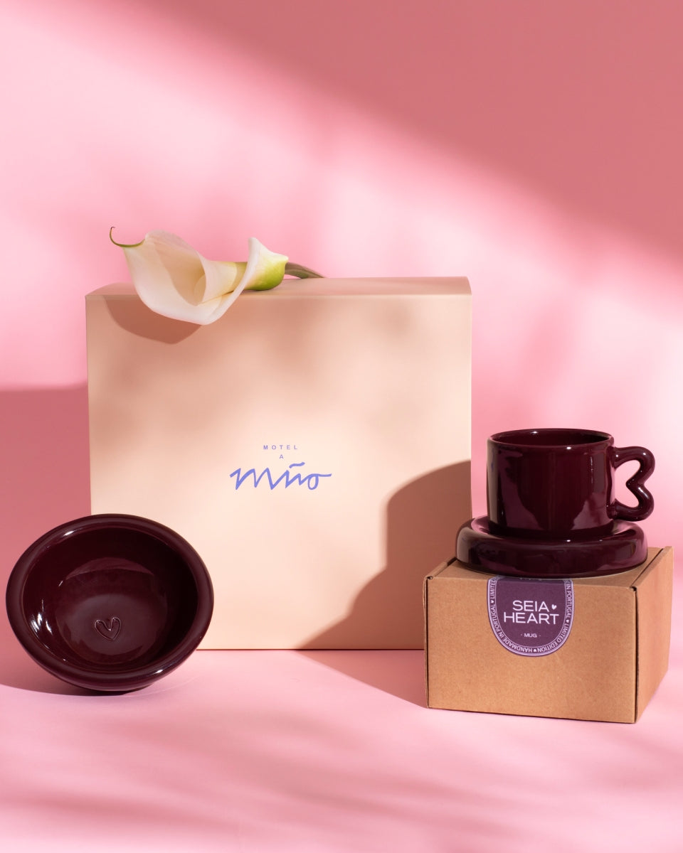 SEIA - GIFT SET HEART BURGUNDY 4 PIECES