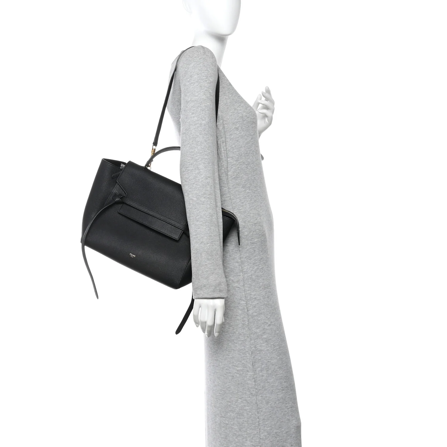 Grained Calfskin Mini Belt Bag Black
