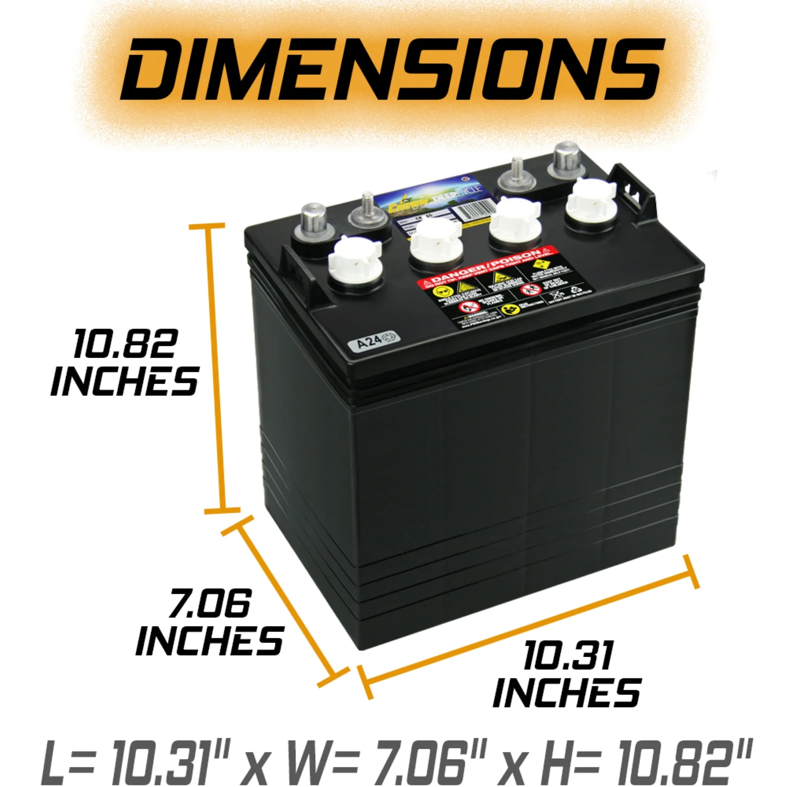CR-165 8V Deep-Cycle Flooded Battery replaces Trojan T-875 X4 - Image 4