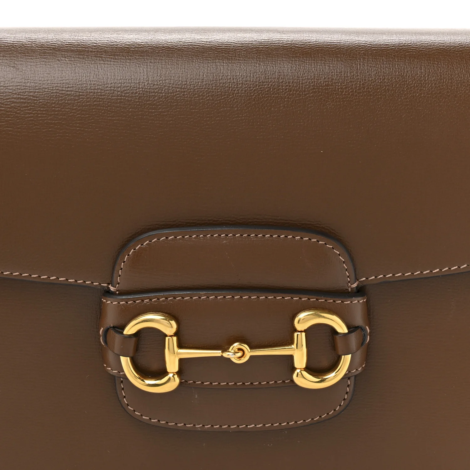 Azalea Calfskin Horsebit 1955 Shoulder Bag Brown Sugar