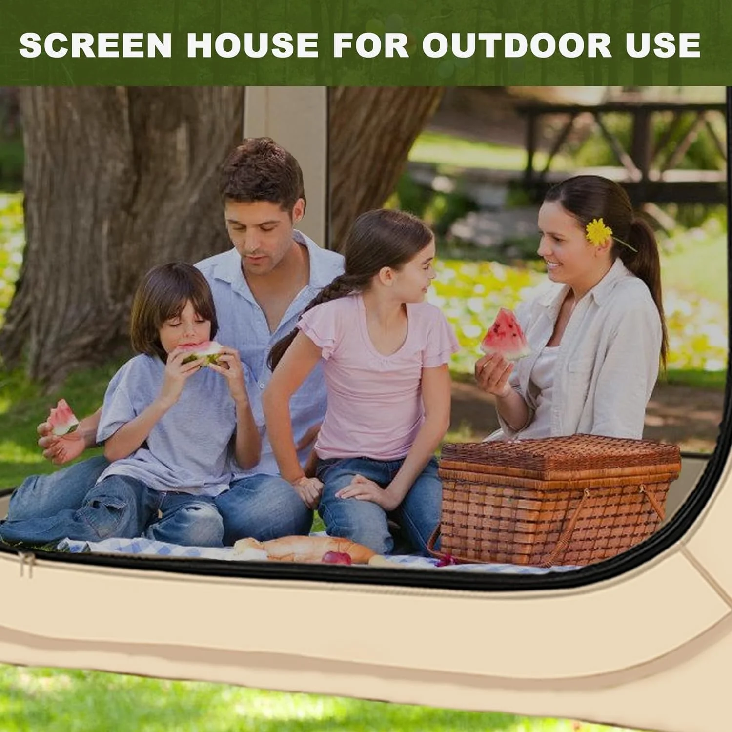 Sports Tent Pop up Weather Pod Outdoor Screen House Pod Tent Shelter for up to 6 People, 71in Large Instant Weatherproof Pop up Tent with Clear View for Camping(Mesh/71" x 71" x 71") - Image 3
