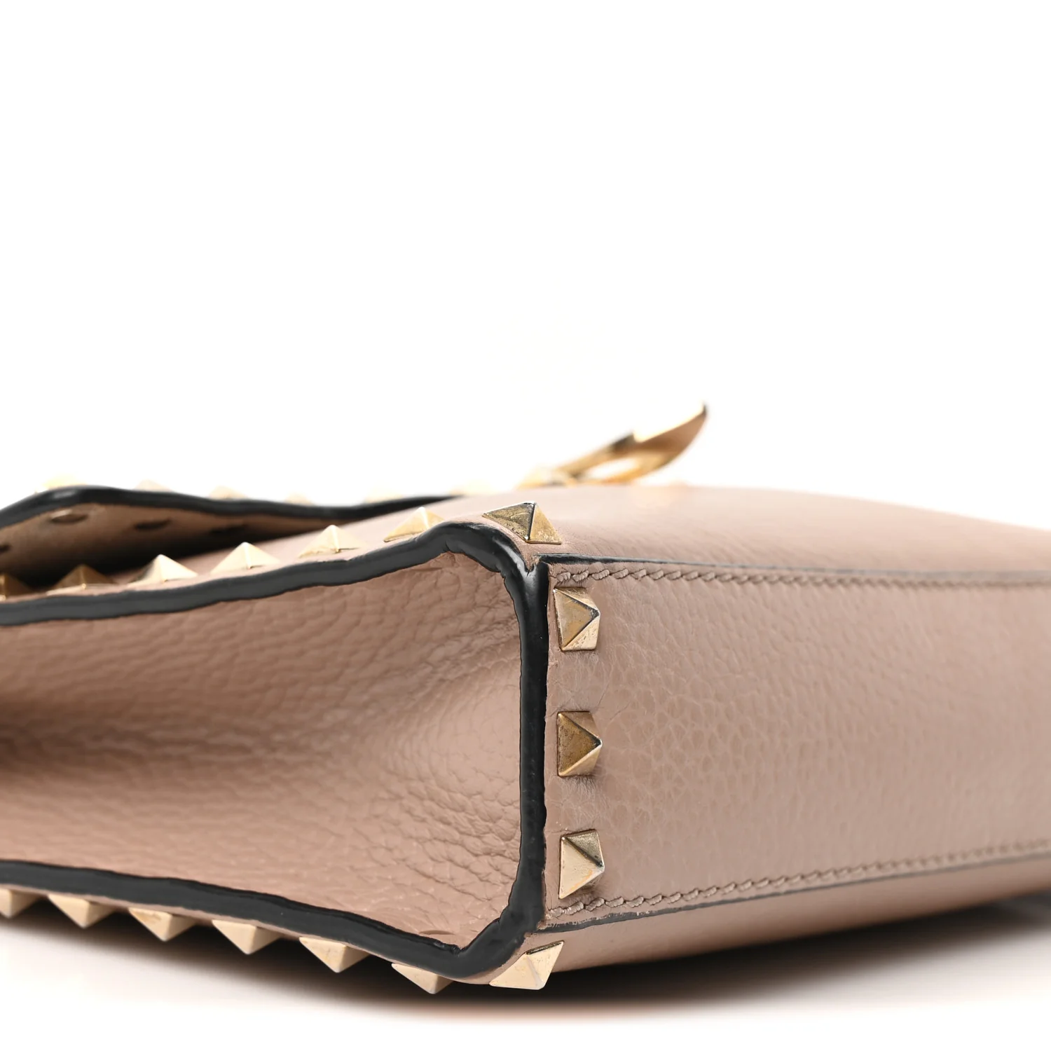 Pebbled Calfskin Medium Rockstud Flip Lock Crossbody Bag Skin Sorbet
