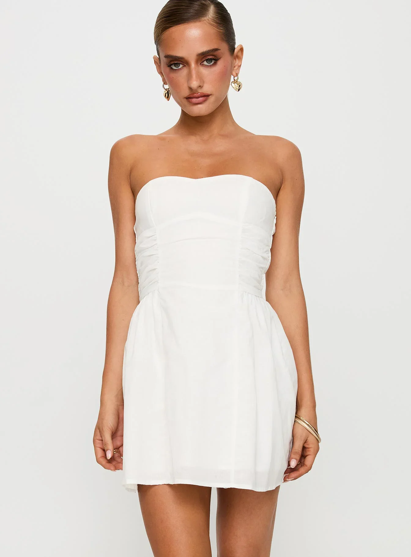 Sybille Strapless Mini Dress White