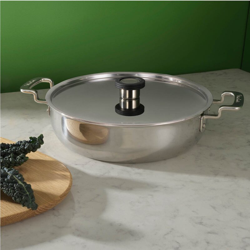 316 lav gryte 28 cm rustfritt stål