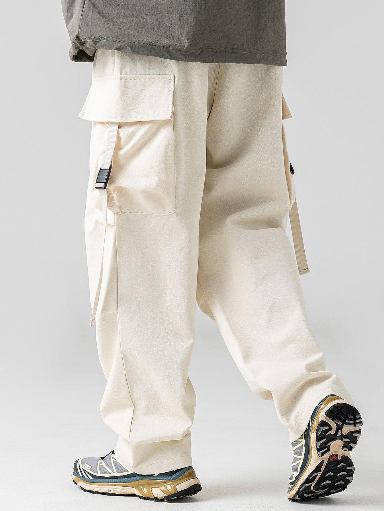 Pantalon cargo parachute coupe droite décontractée