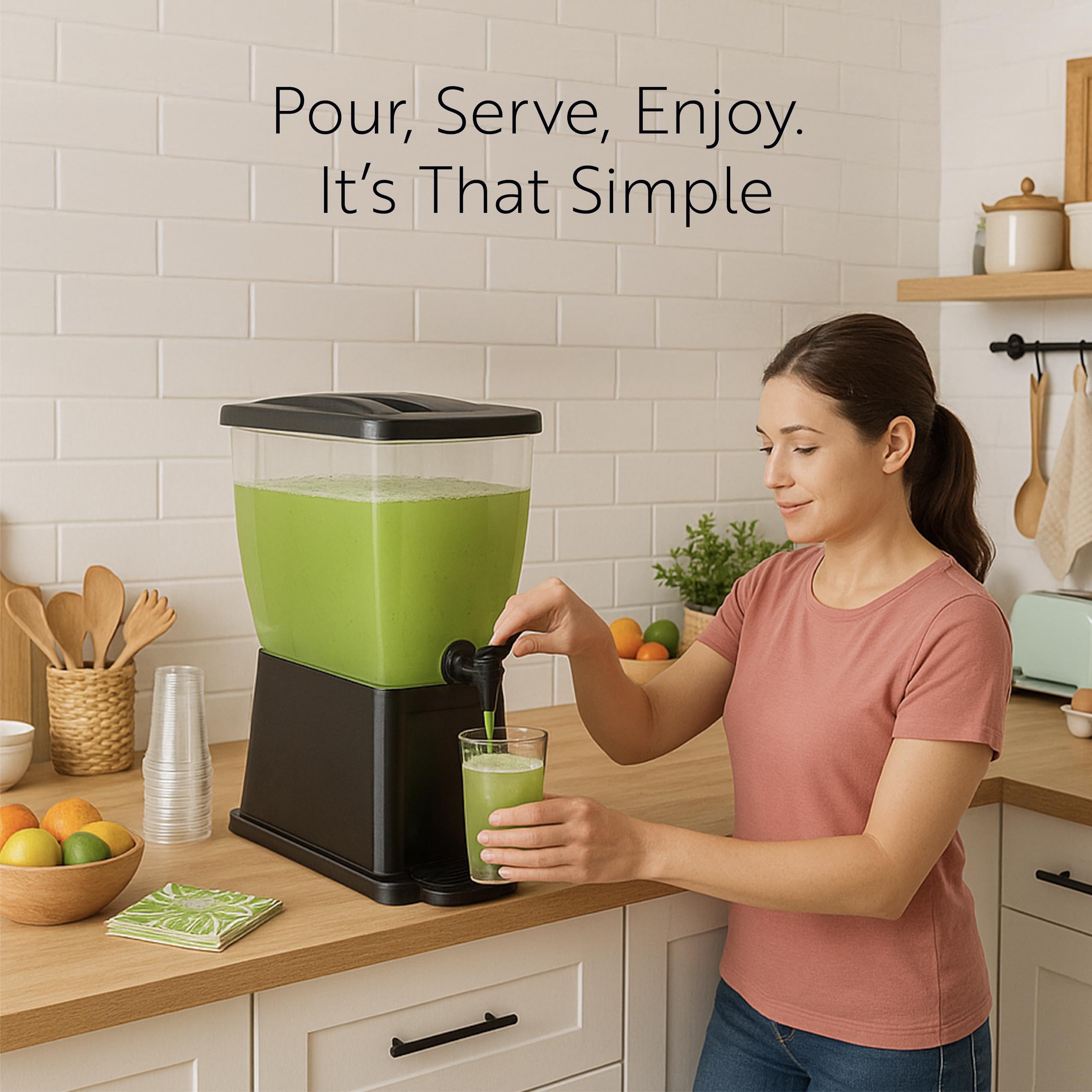 3 Gallon Drink Dispenser 1 Dishwashable Beverage Dispenser - Detachable Tank Includes Decals Black Plastic Carnival Juice Dispenser With Stand Push-Button Spigot