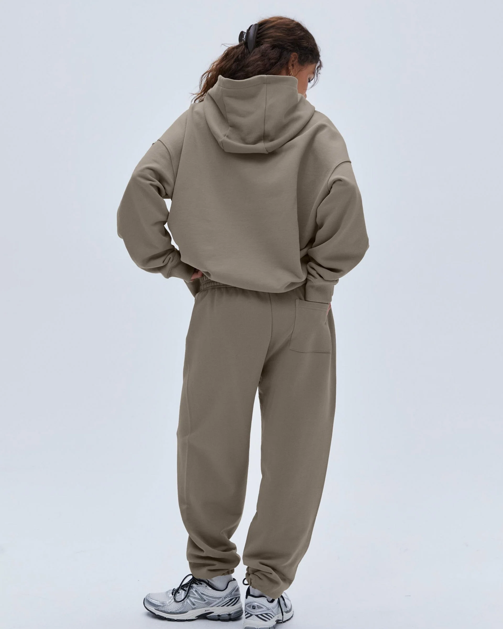Varsity Oversized Hoodie - Clay Beige