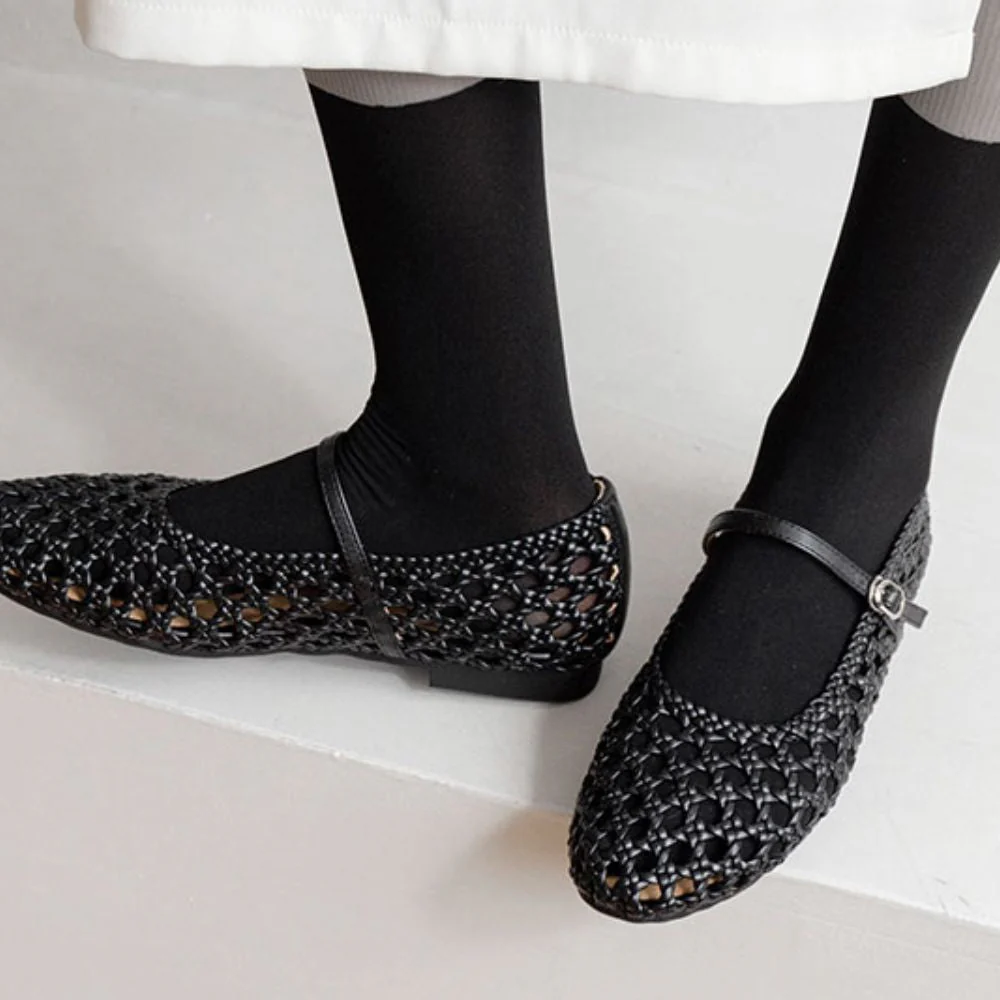 Ballerines en maille tissée pour femmes