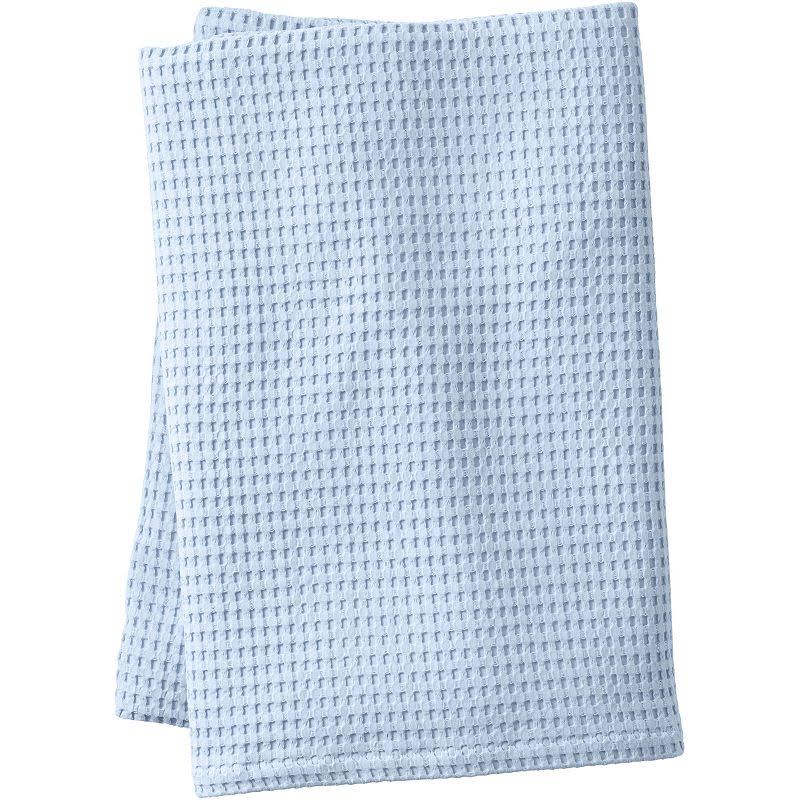 Lands' End Cotton Waffle Weave Blanket, Blue, Twin