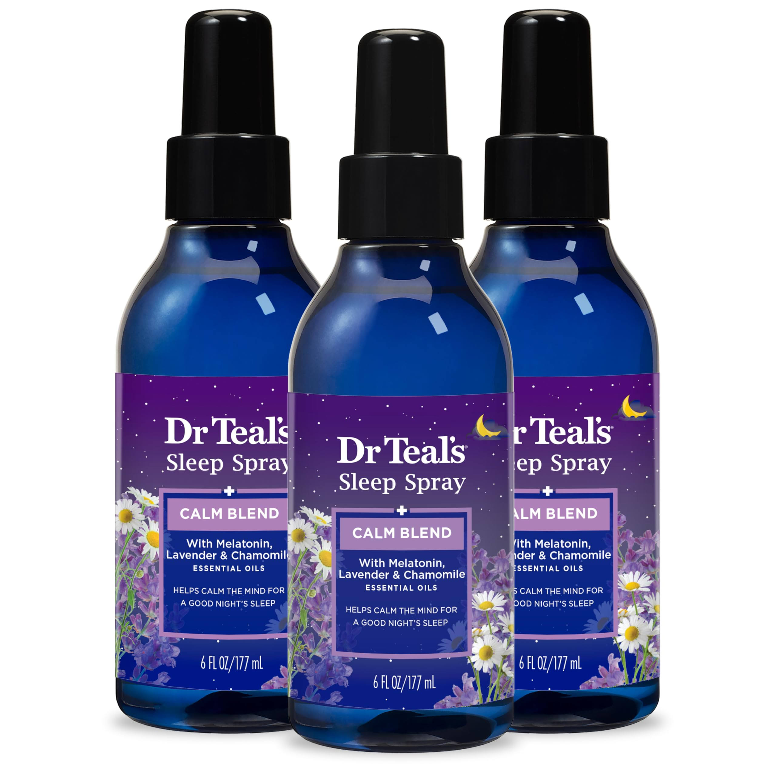 Dr Teal's Sleep Spray, Melatonin & Essential Oils, 6 fl oz (Pack of 3)