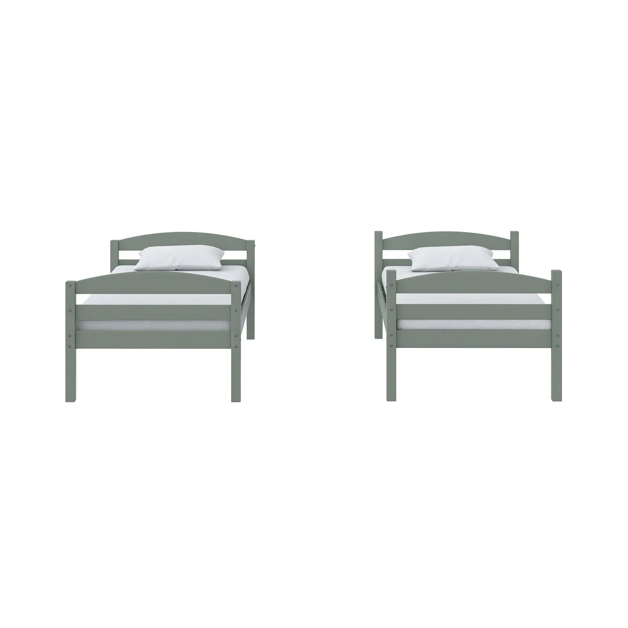 Better Homes & Gardens Leighton Solid Wood Twin-over-Twin Convertible Bunk Bed, Sage Green