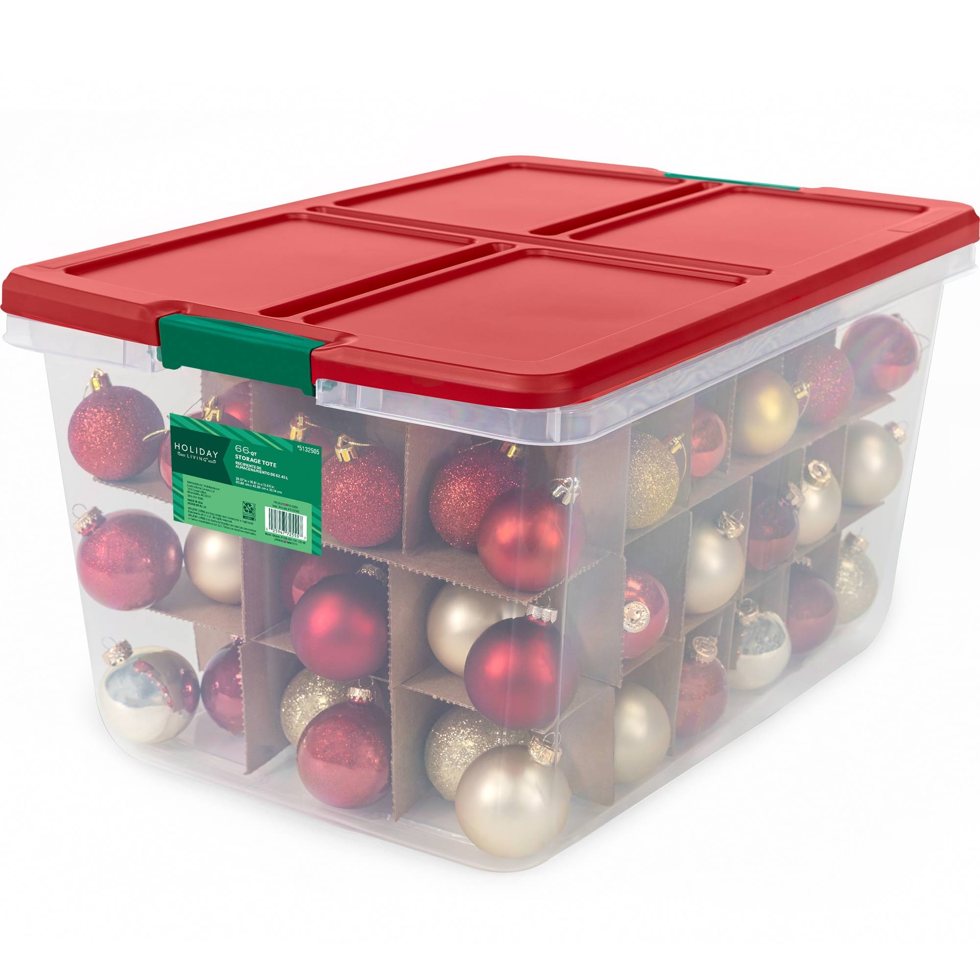 Holiday Living Large 16.5-Gallons (66-Quart) Clear Weatherproof Heavy Duty Tote with Latching Lid | 7256-010-191-192-60