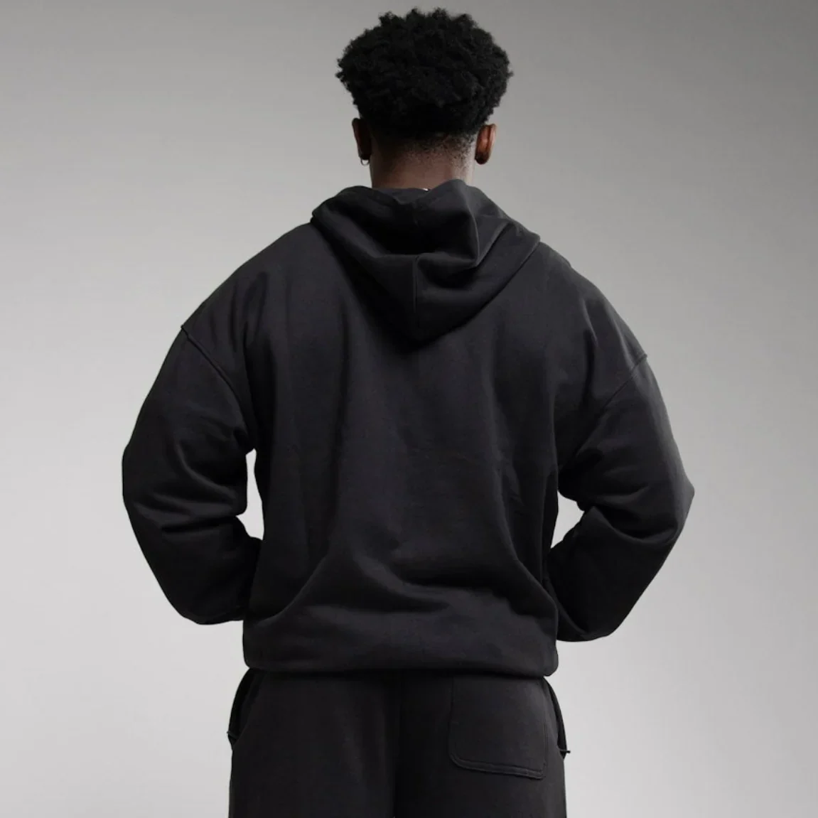 EVOLVE BLACK OVERSIZED FULL ZIP HOODIE